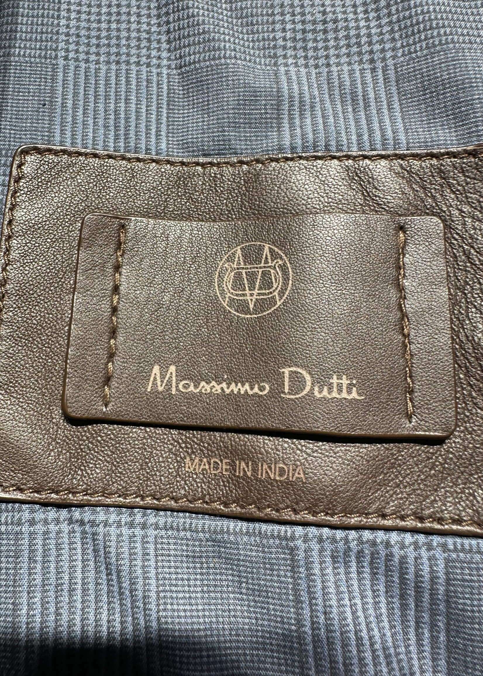 Massimo Dutti Brown Leather Jacket M