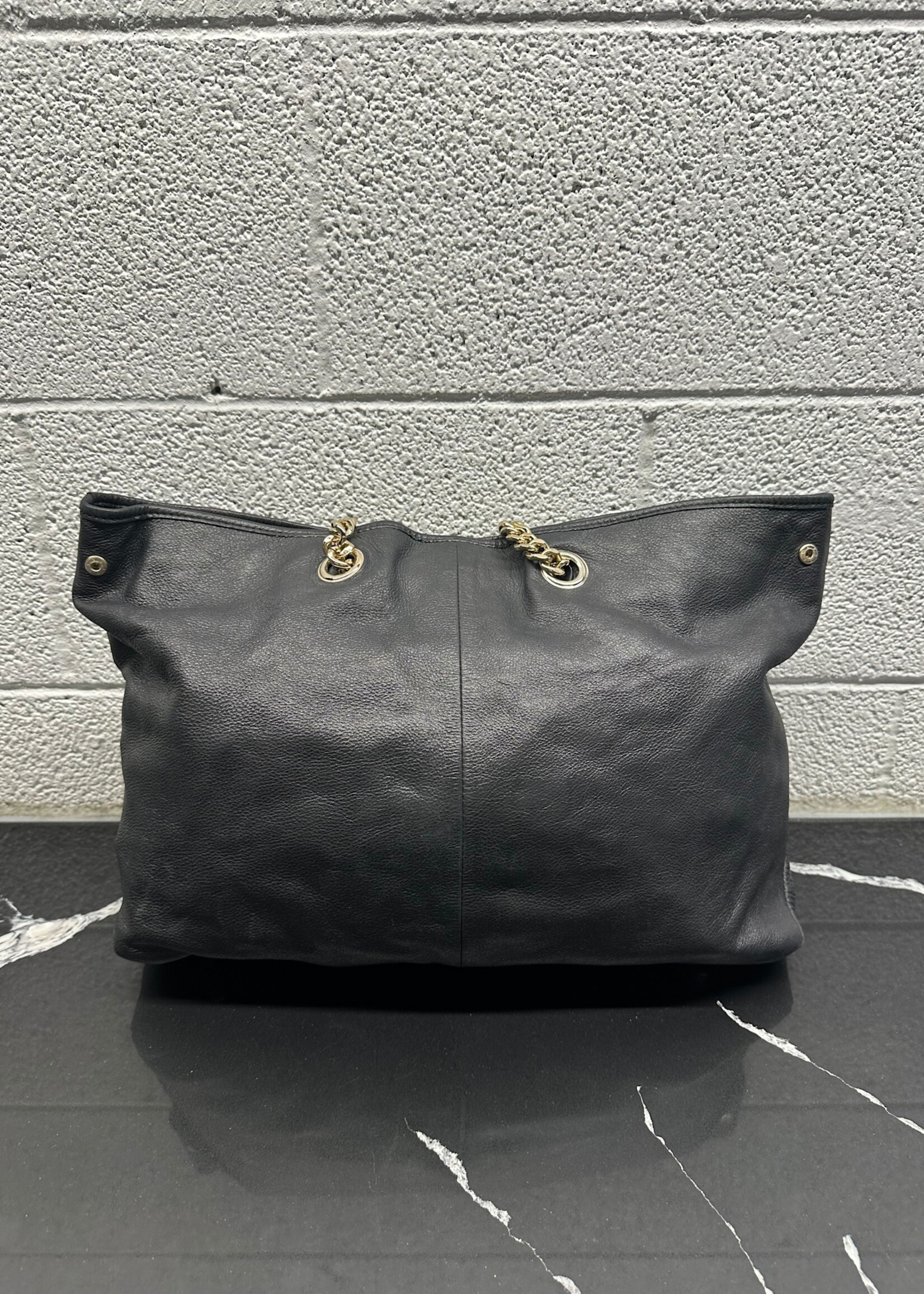 BETSEY JOHNSON BLACK GOLD STUDDED BAG