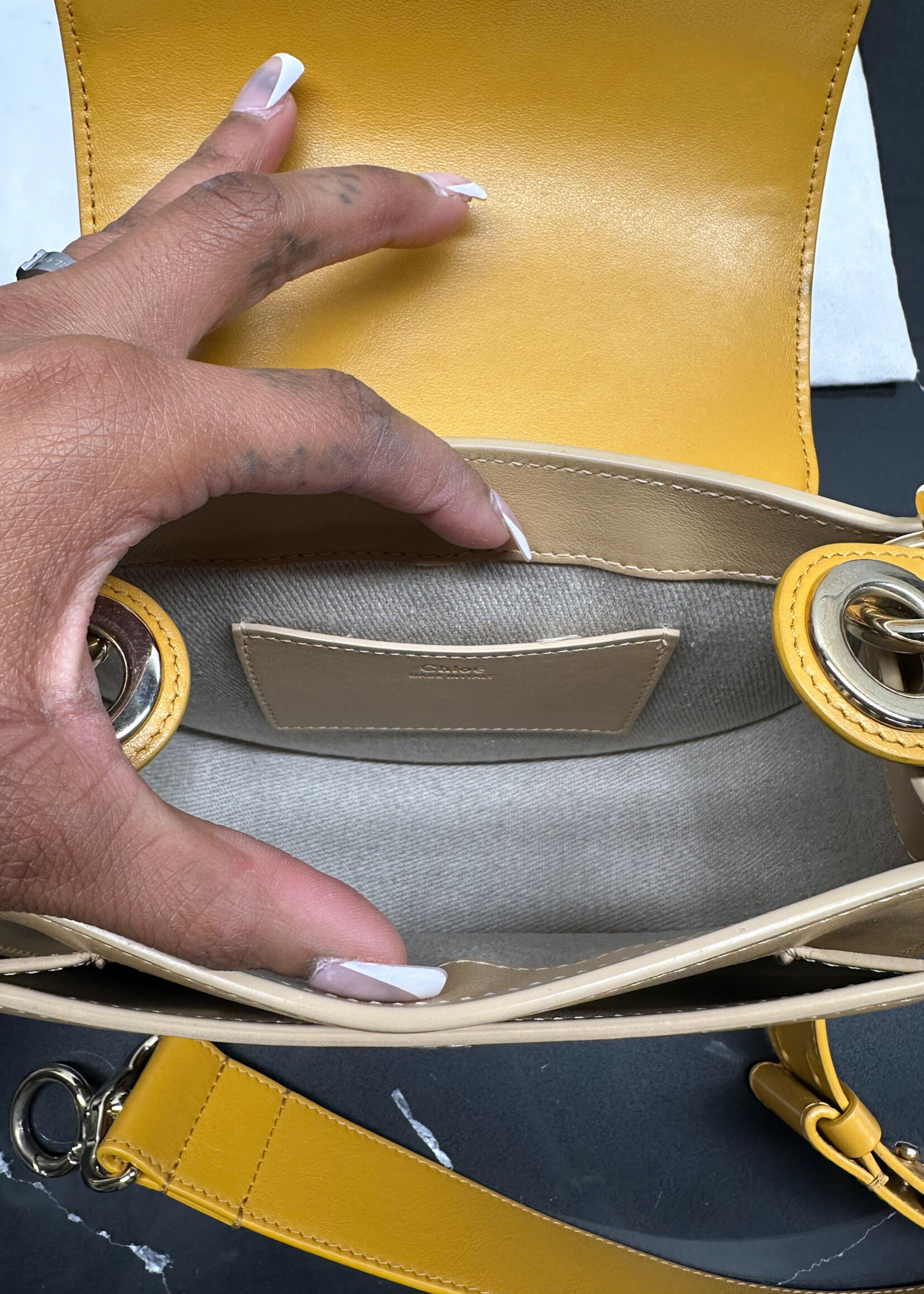 Chloe Tess Tan Leather Purse