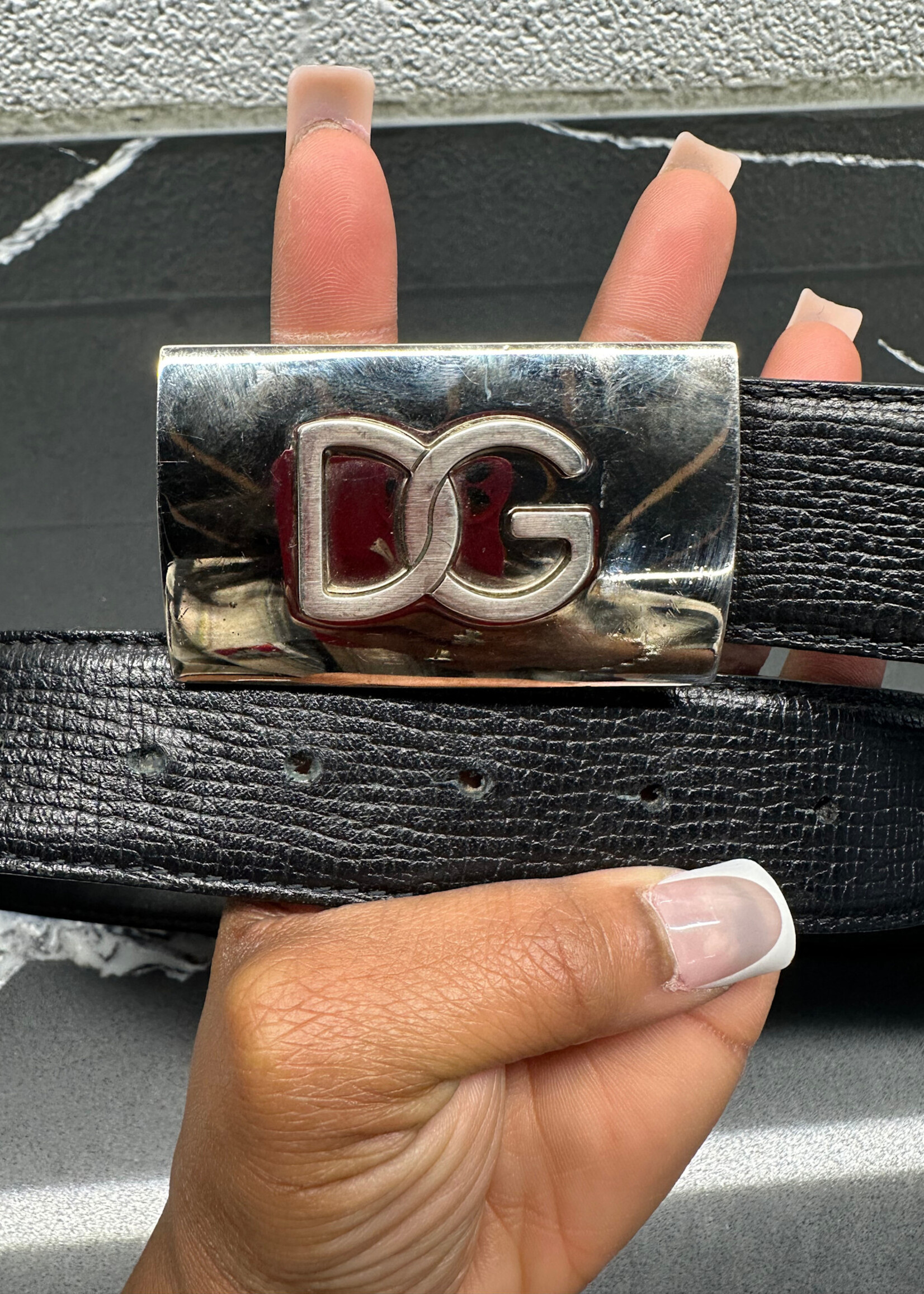 Dolce & Gabbana Silver Square Buckle Belt OS