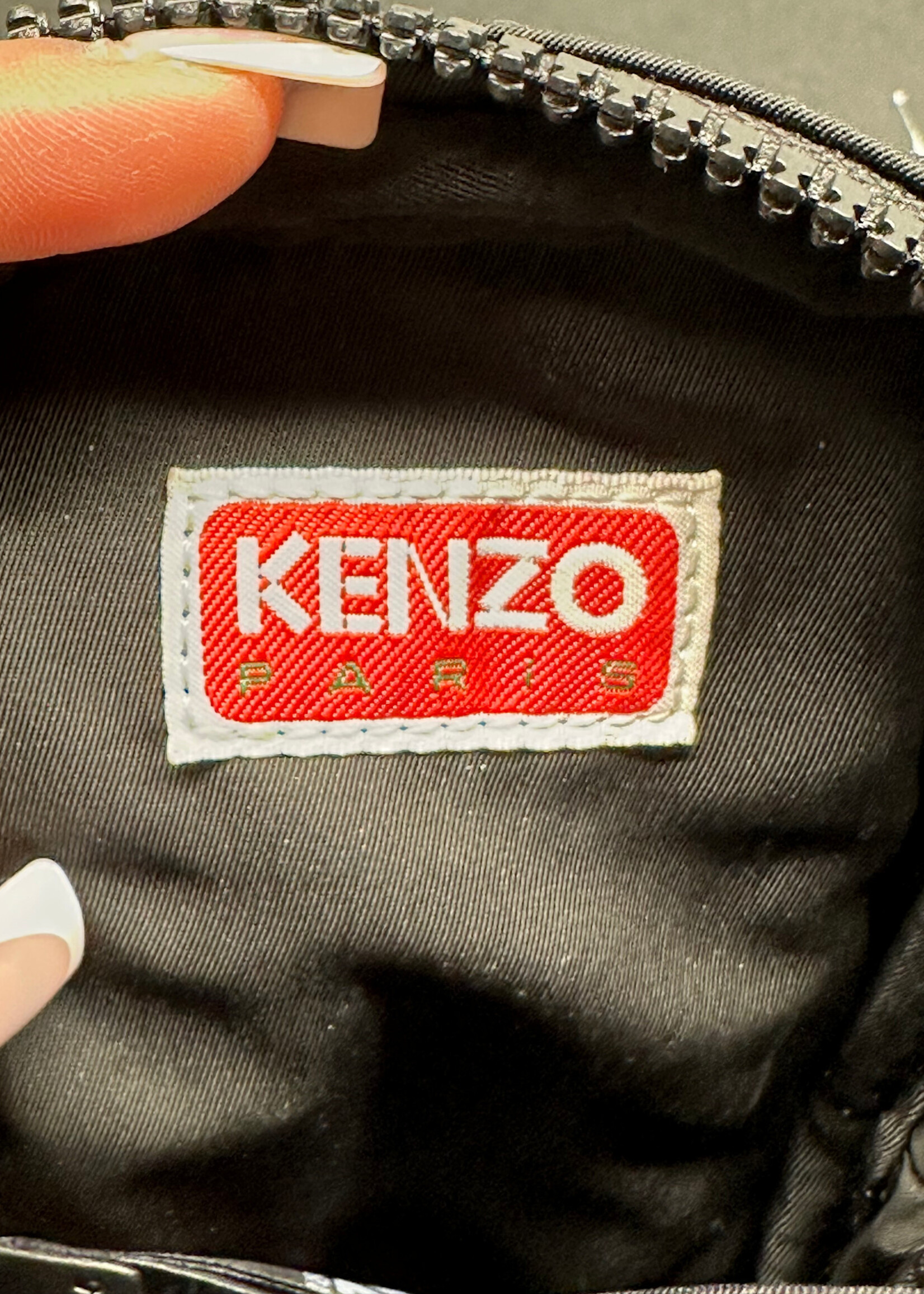 Kenzo Mini Black Orange Patch Bag