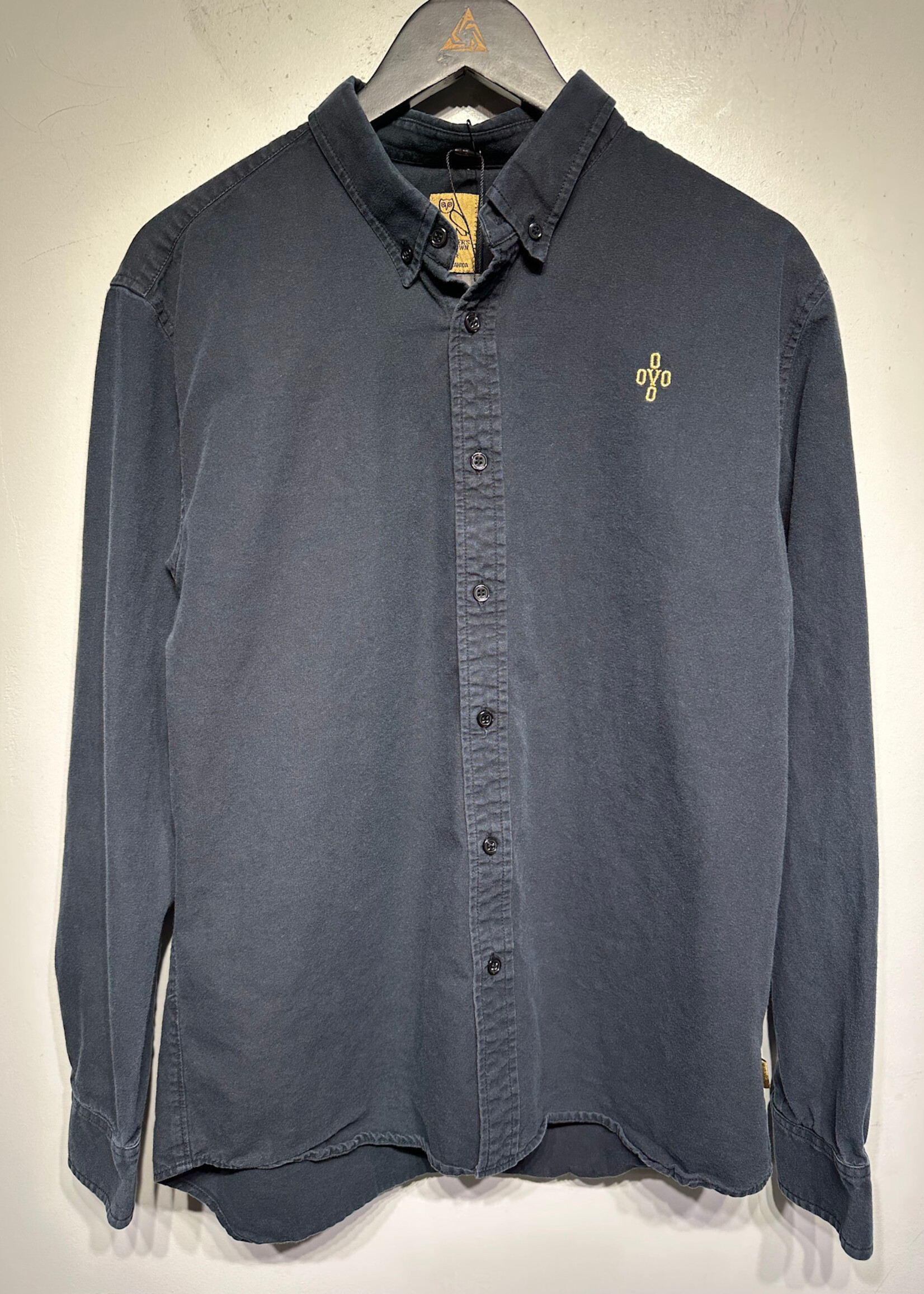 OVO Black Gold Mini Logo B/U Shirt L