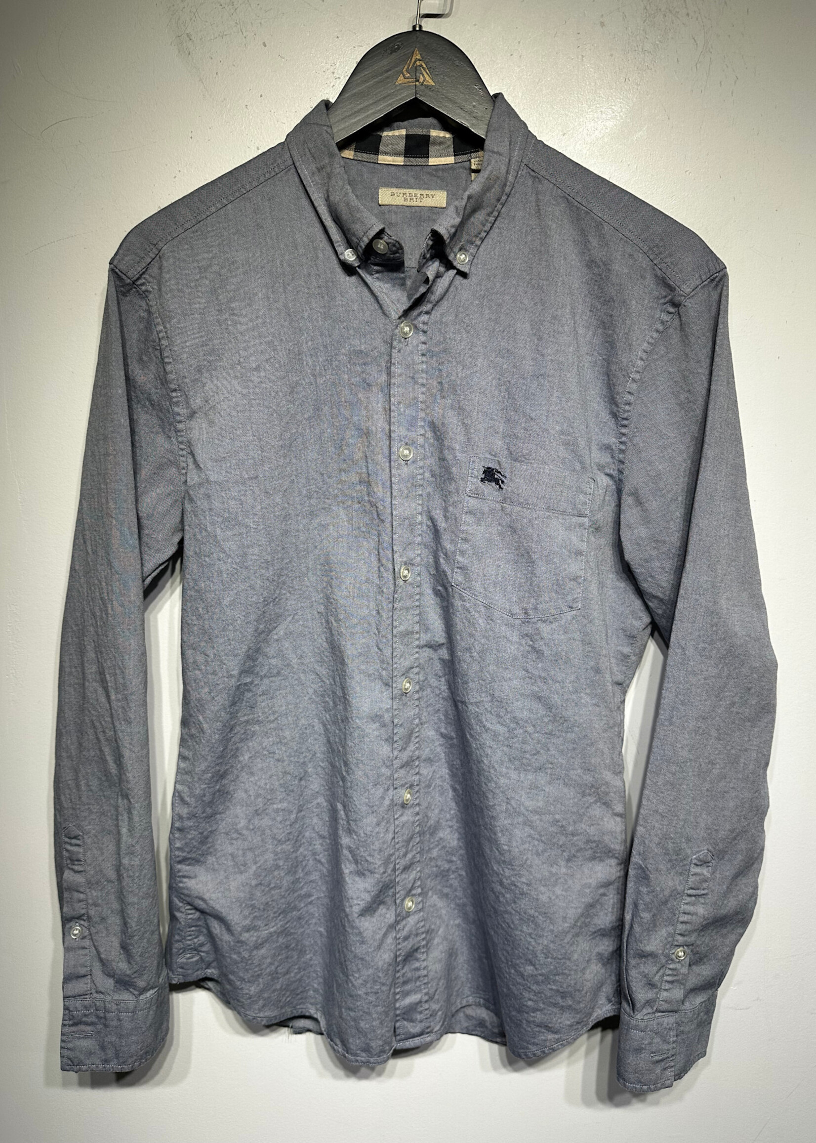 Burberry Blue BU Shirt Fits M
