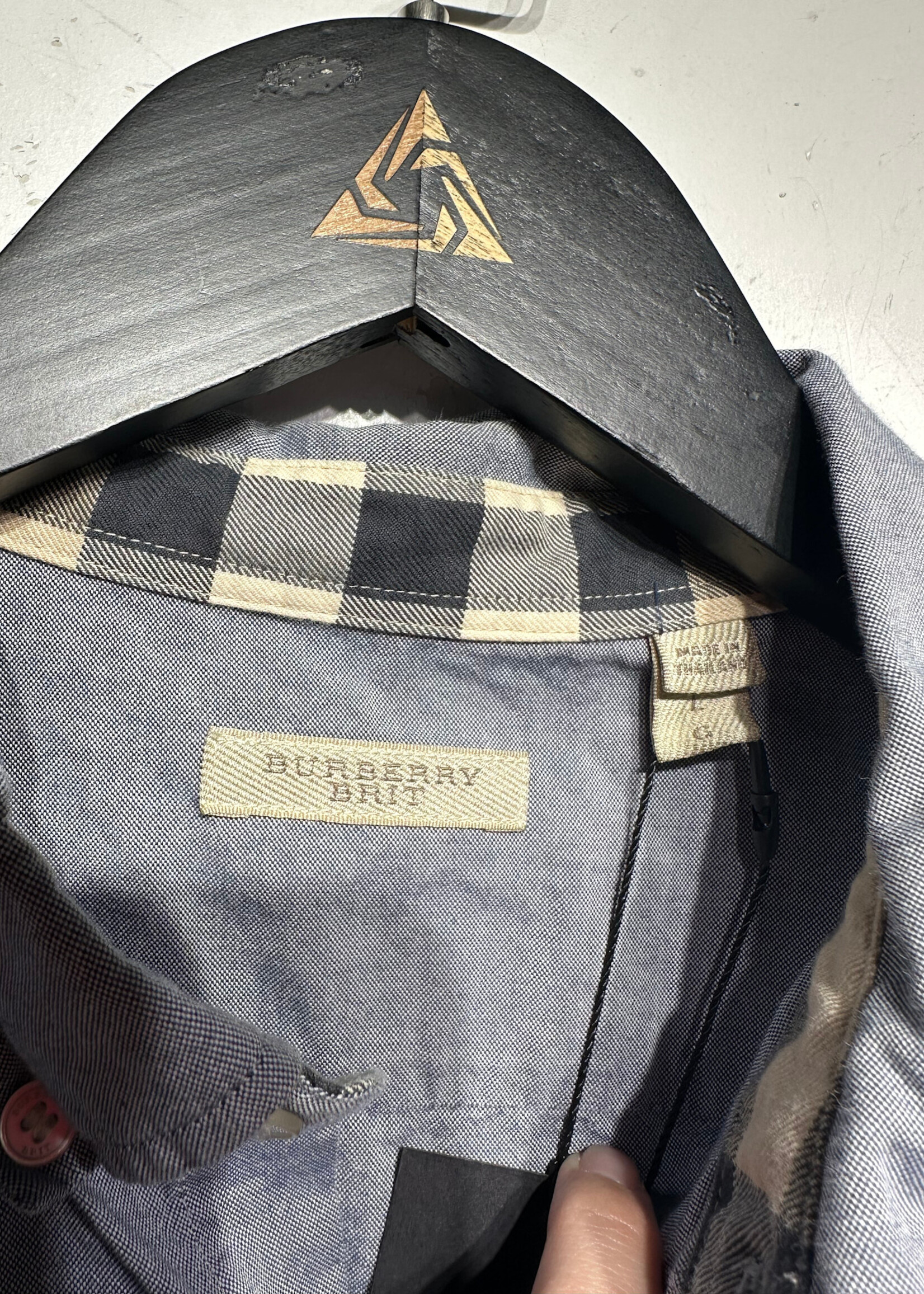 Burberry Blue BU Shirt Fits M