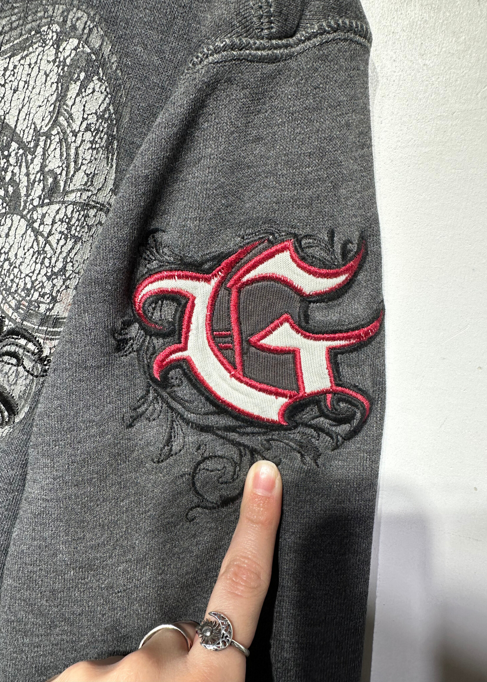 Grumpy Disney Grey Y2K Zip Up Sweater S