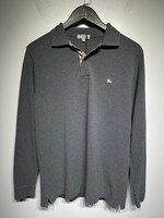 Burberry Grey LS Polo S