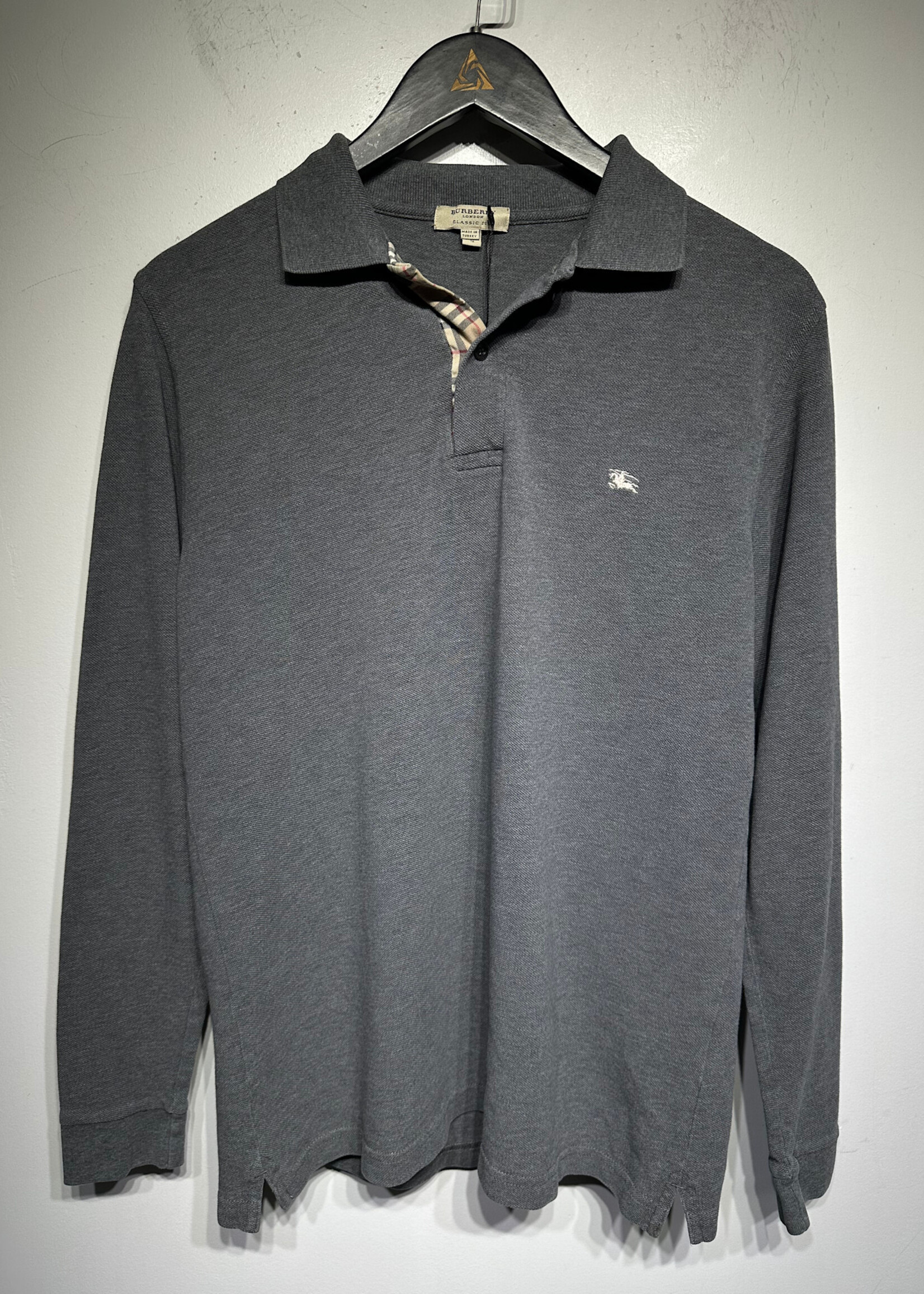 Burberry Grey LS Polo S
