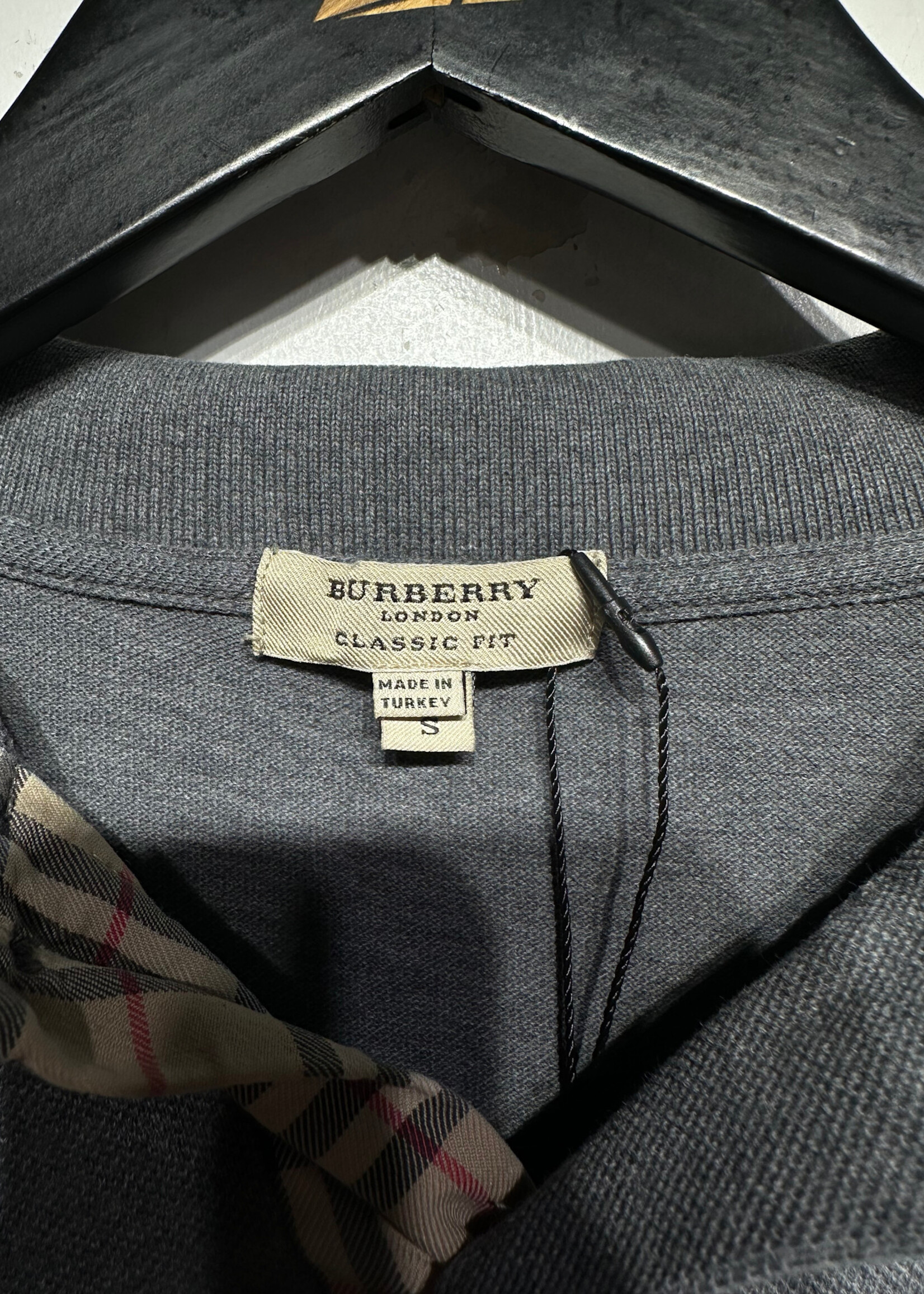 Burberry Grey LS Polo S