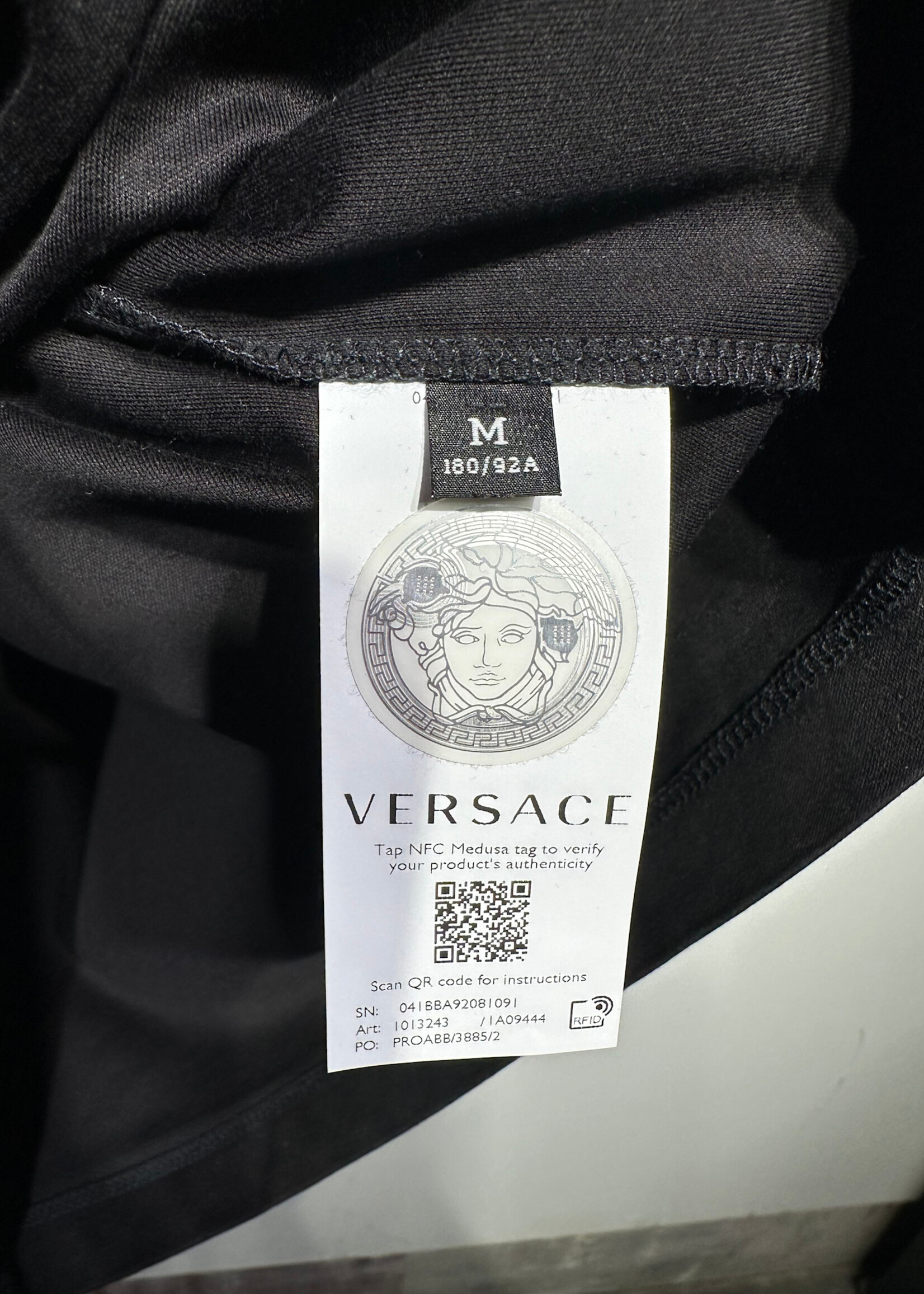 NWT VERSACE BLACK LOGO TEE L