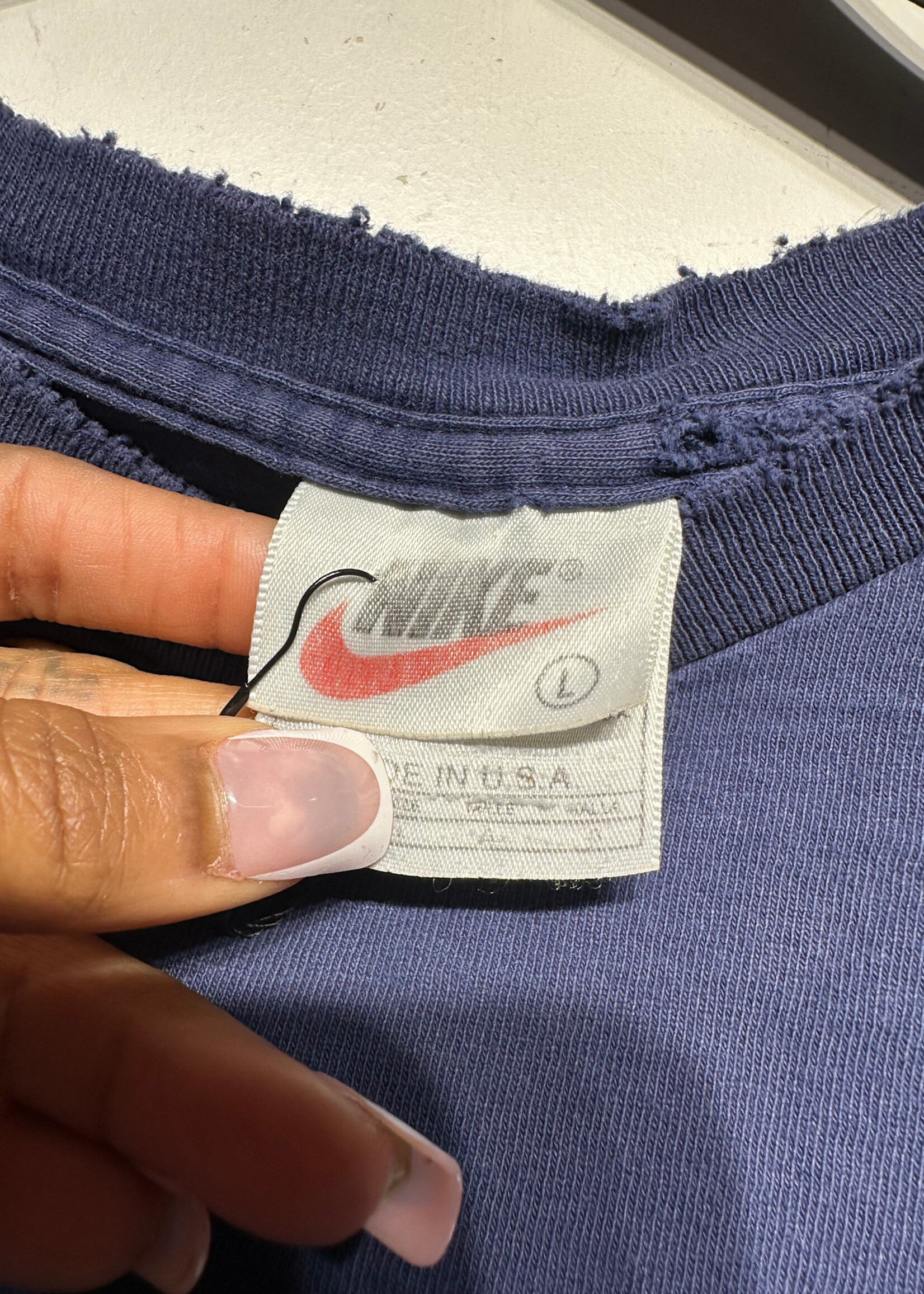 Nike Air Distressed Navy Vintage Tee L