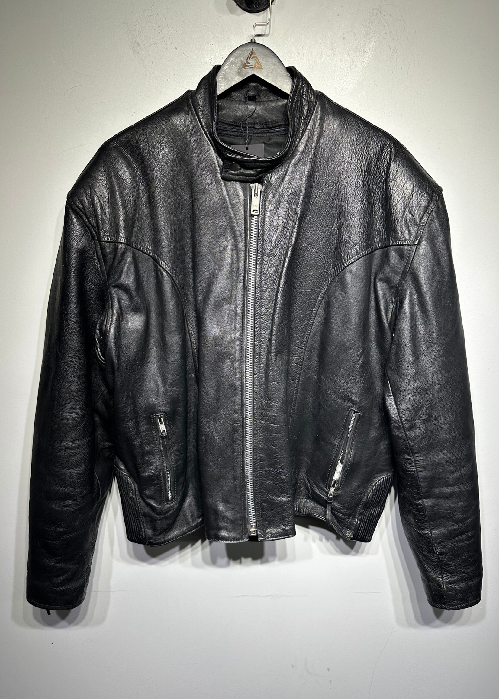 SHAF Black Leather Café Racer XL