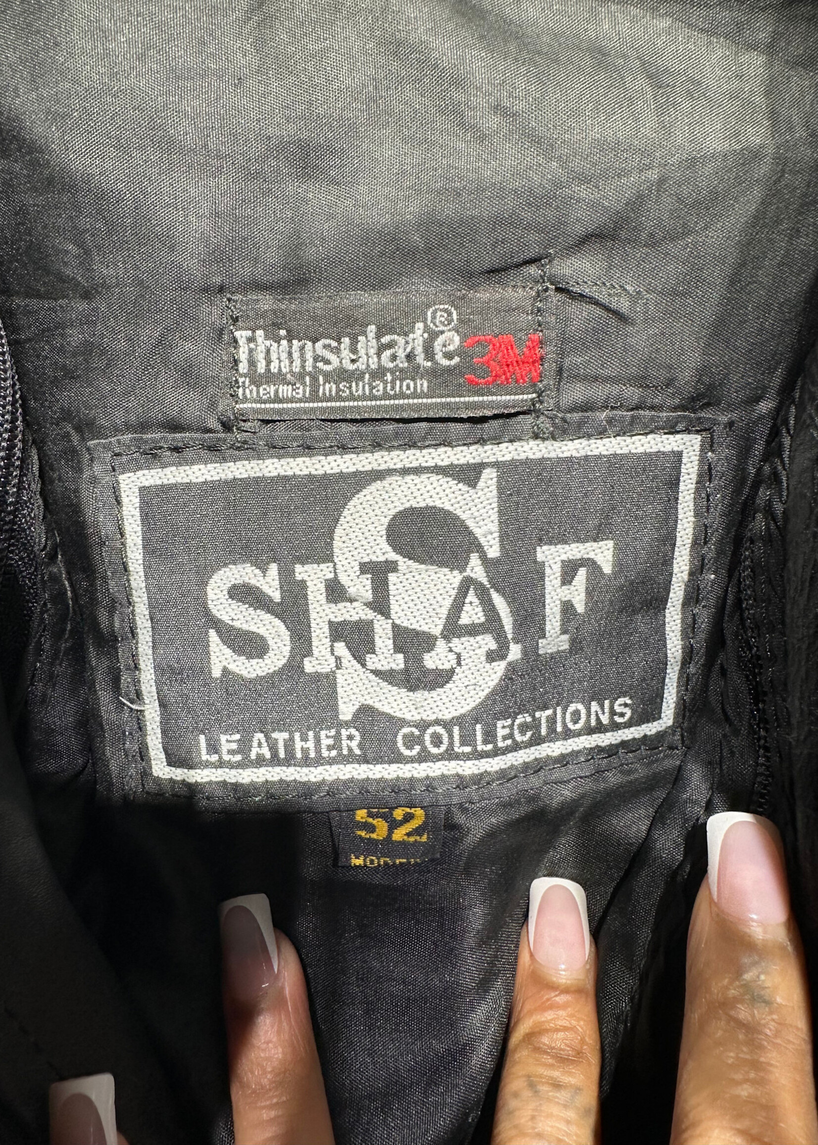 SHAF Black Leather Café Racer XL