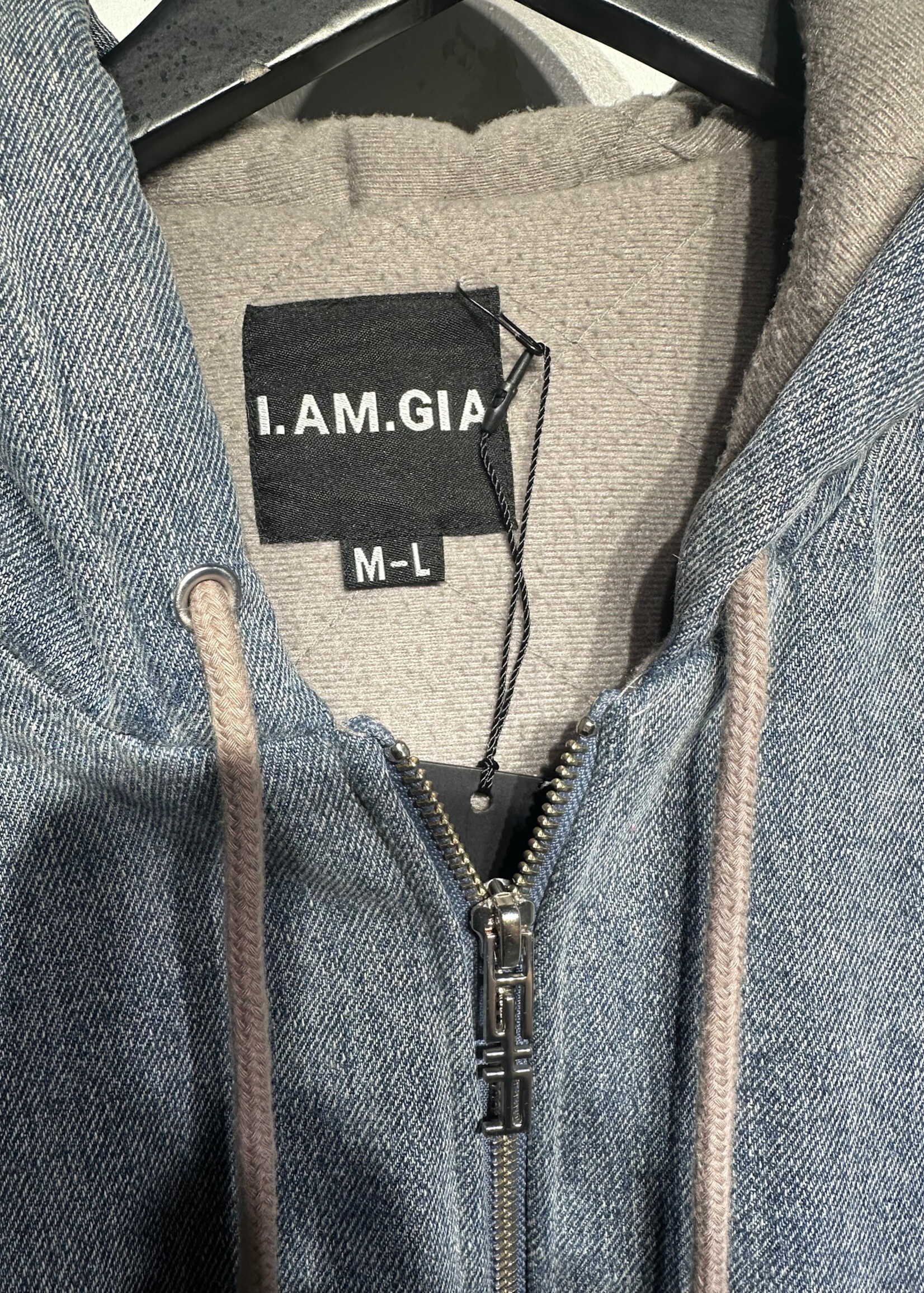 I Am Gia Denim Zip Hoodie M/L