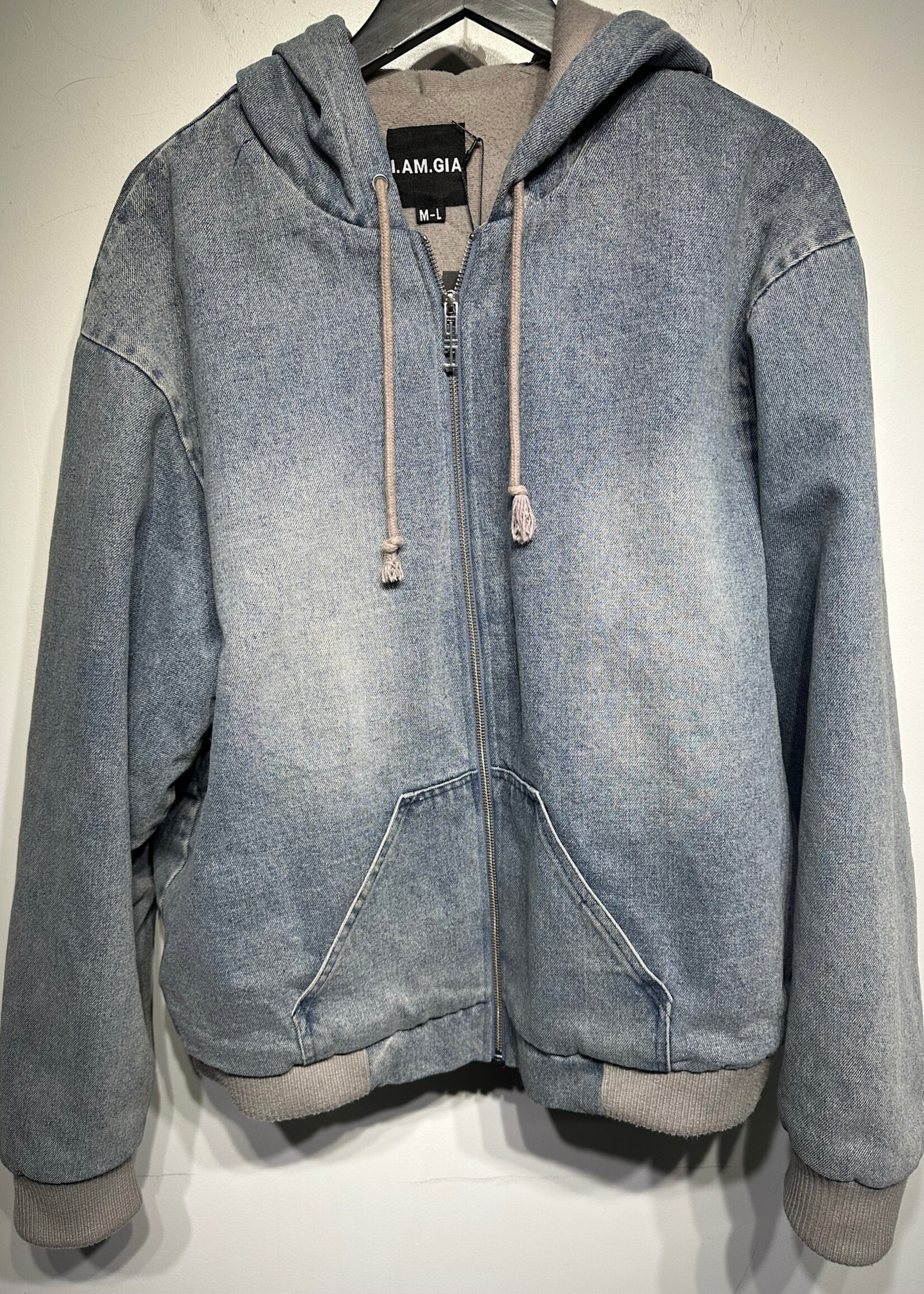 I Am Gia Denim Zip Hoodie M/L