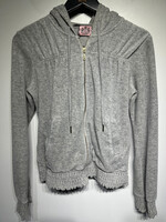 Juicy Y2K Light Grey Ruching Zip Hoodie M