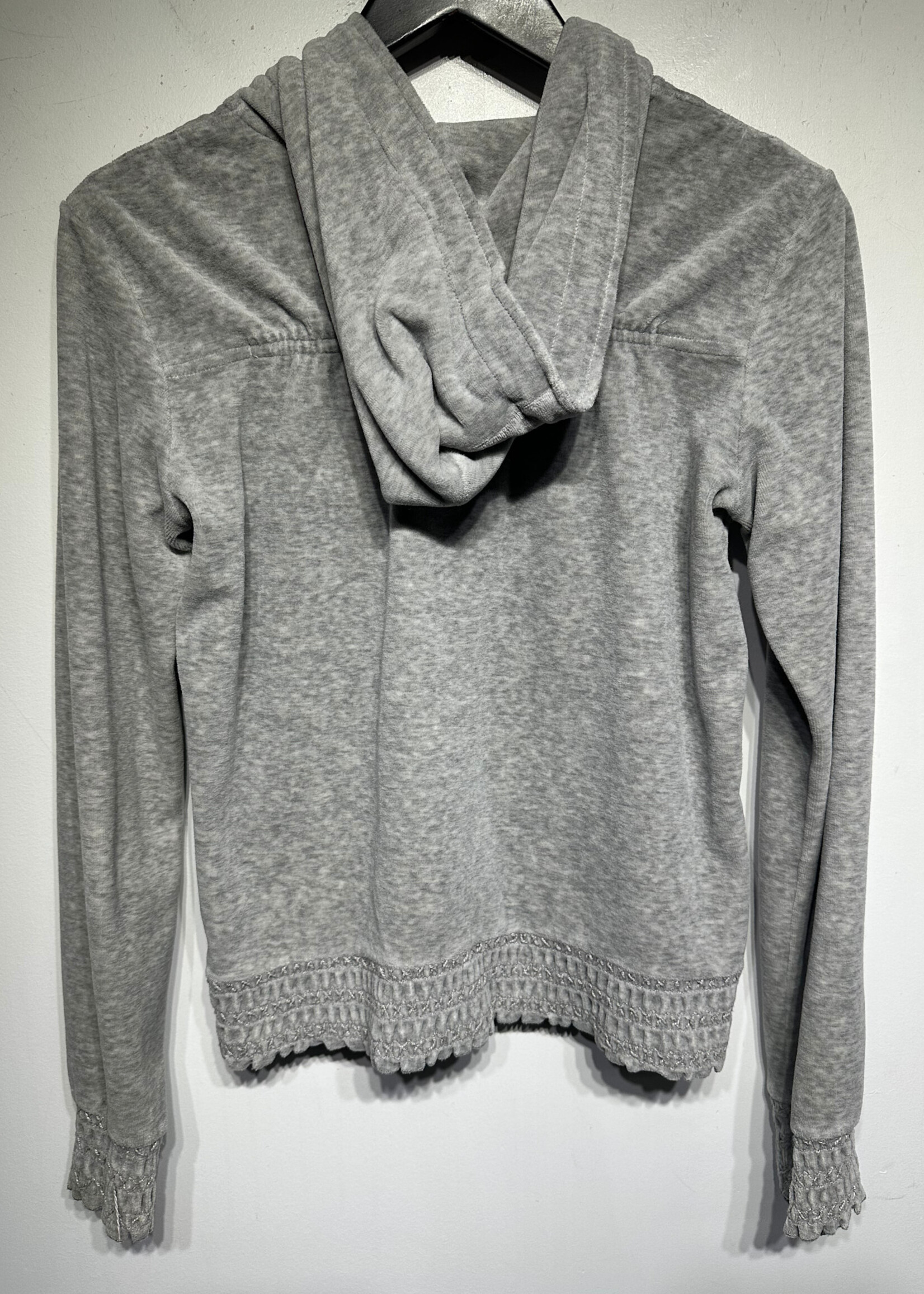 Juicy Y2K Light Grey Ruching Zip Hoodie M