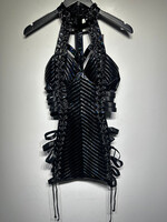 Club Exx Black Patent Cutout Dress S