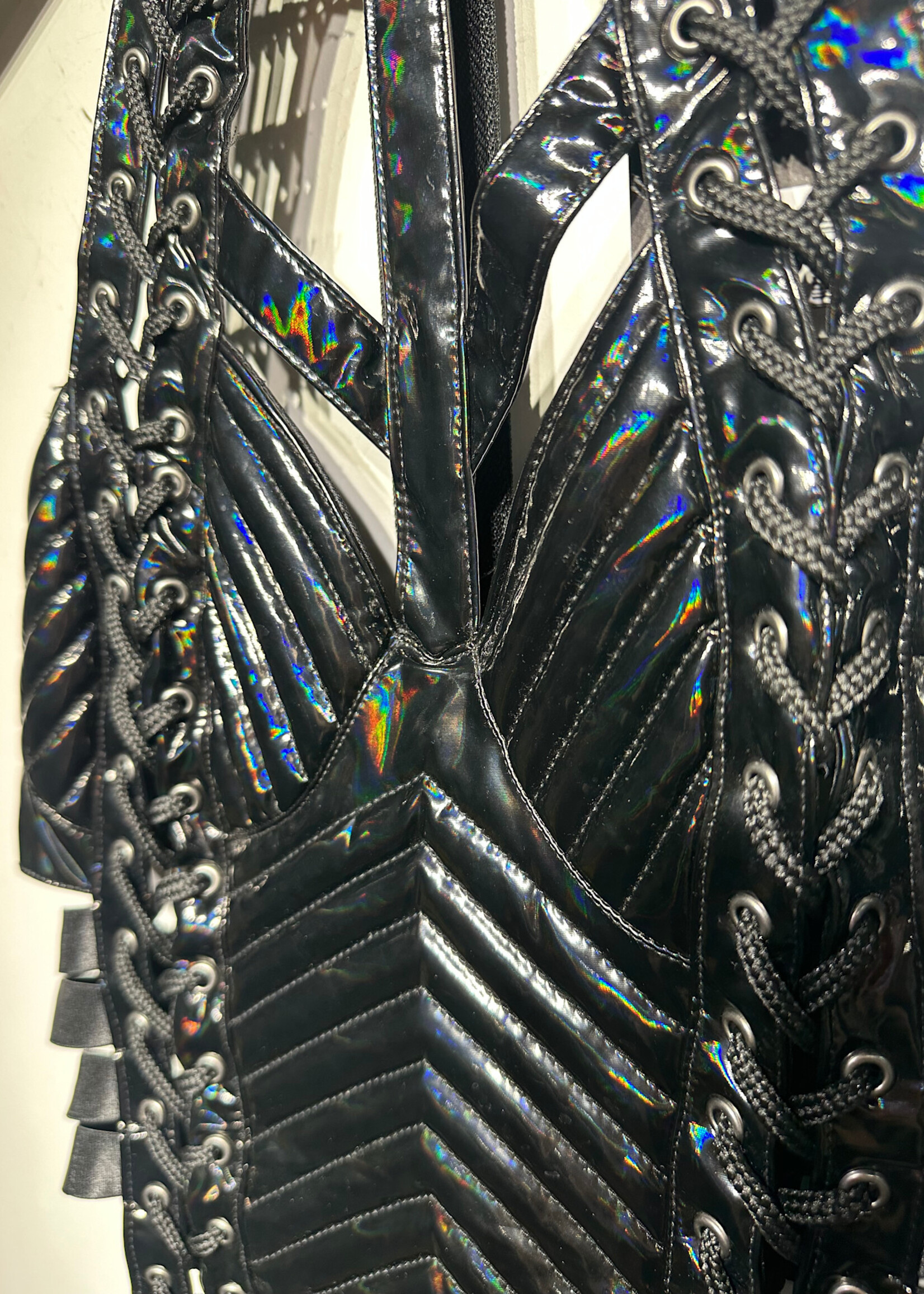 Club Exx Black Patent Cutout Dress S