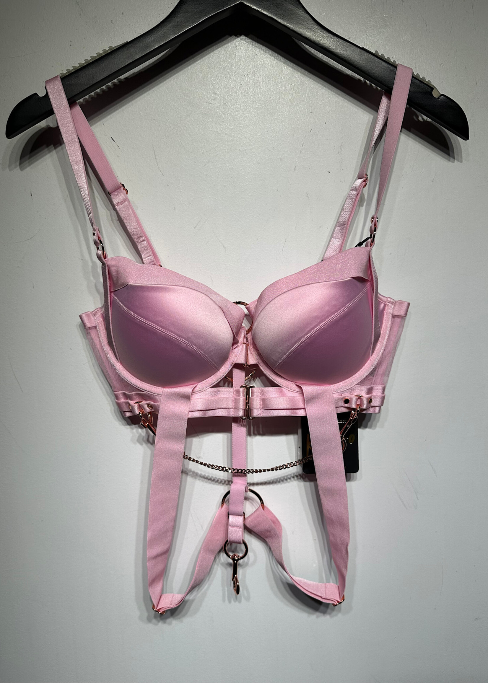 NWT Honey Birdette Pink Cage Bra 34D/S