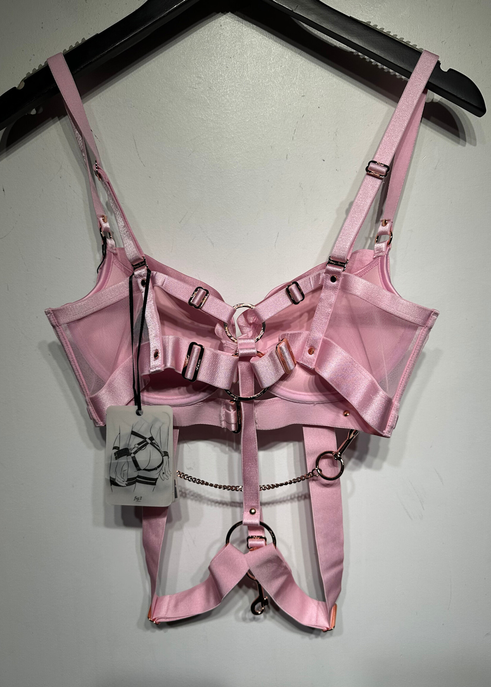 NWT Honey Birdette Pink Cage Bra 34D/S