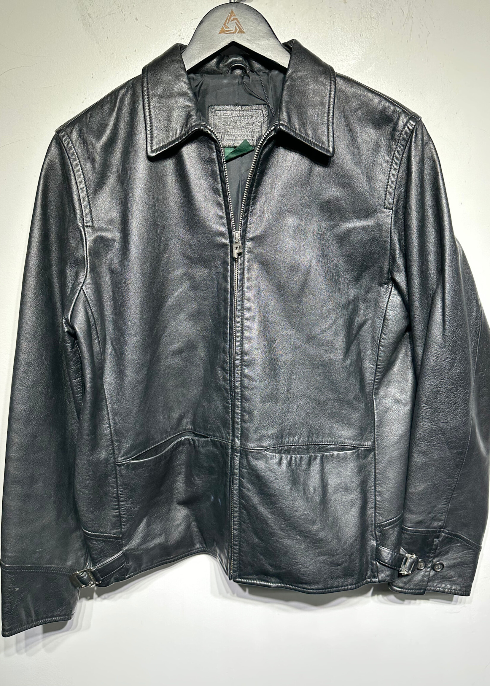 Lauren Ralph Lauren Black Leather Jacket Fem S