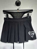 Omighty Black Pleated Tie Skirt S/26