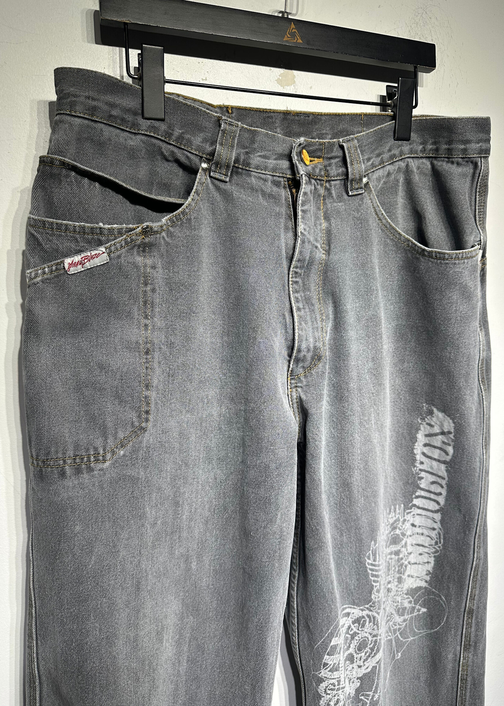 Johnny Blaze Y2K Grey Baggy Jeans Masc 35