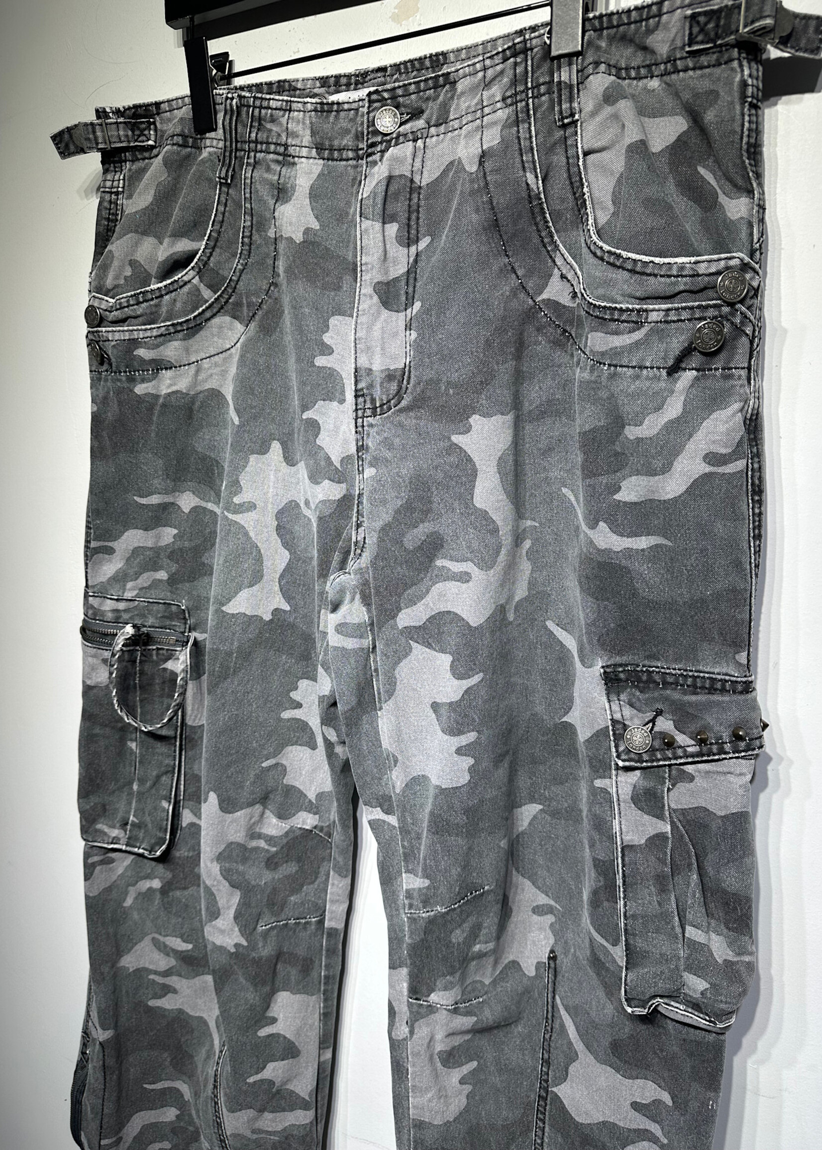 Jaded LDN Grey Camo Cargo Pants Fem 38