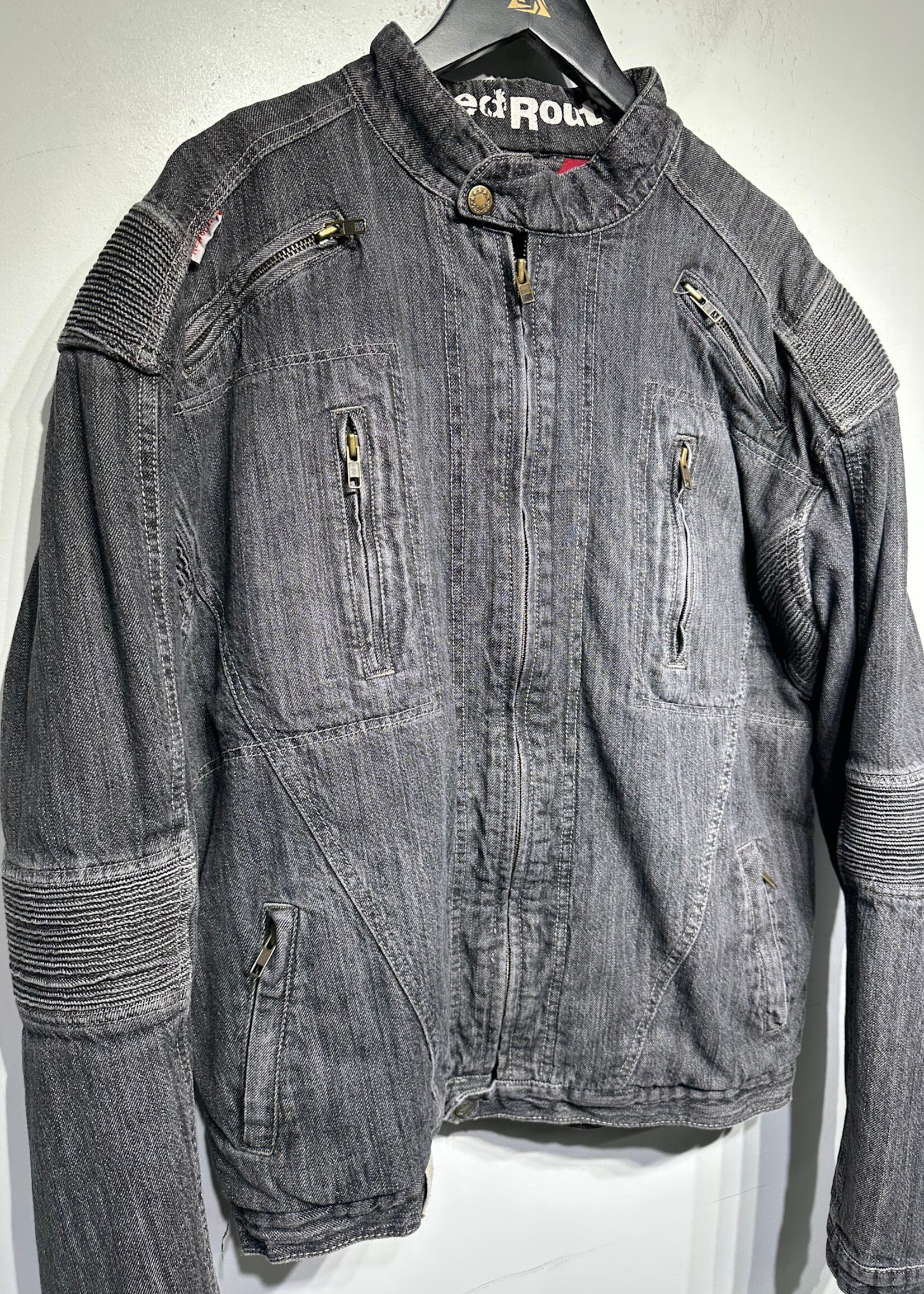 Red Route Ribbed Denim Jacket XL