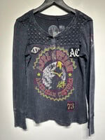 Affliction Washed Black Thermal Henley L