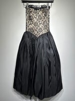 Gunne Sax Strapless Black Lace Dress XS