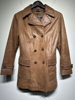 Guess Vintage Brown Leather Coat S As Is