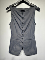 All The Ways Grey Vest/Mini Skirt Set S