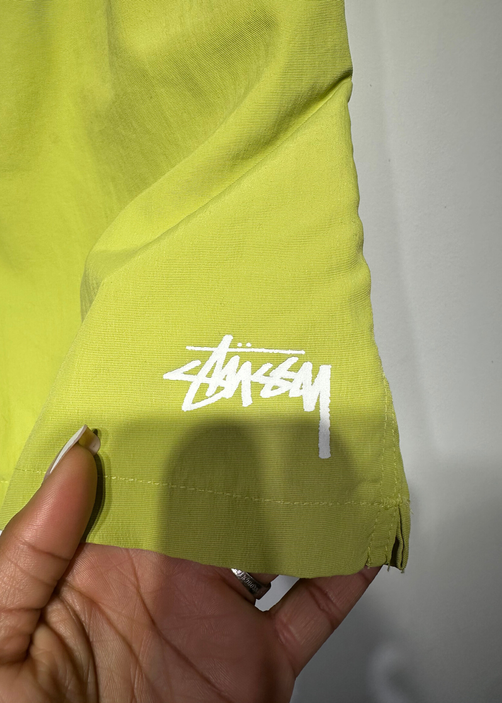 Stussy Lime Green Stretch Shorts M/32