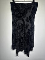 Eci Black Velour Beaded Skirt 8/30