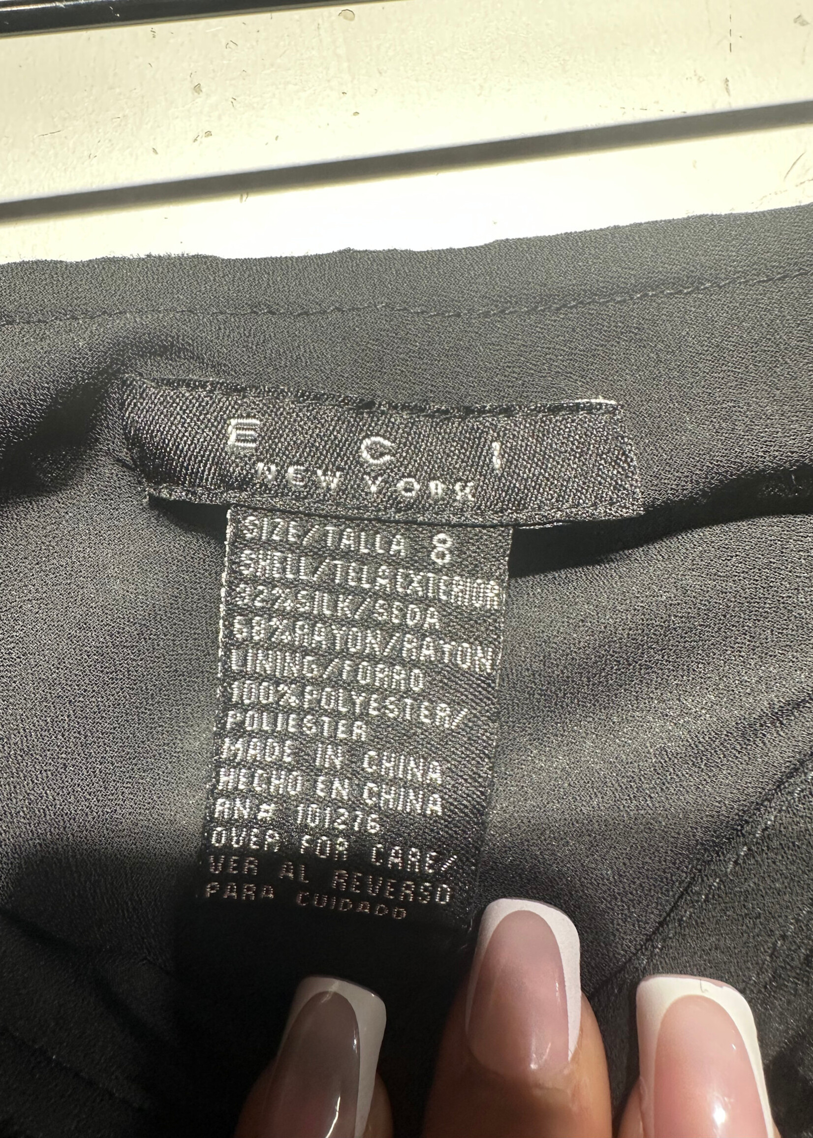 Eci Black Velour Beaded Skirt 8/30