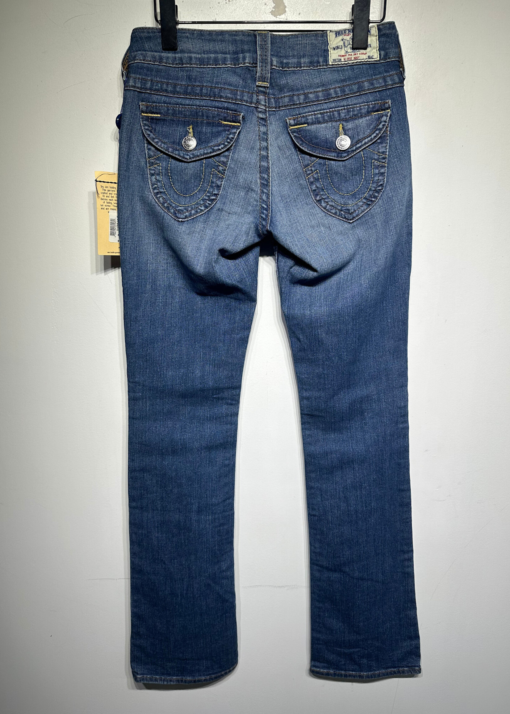 True Religion Light Wash Hi Rise Boot Jeans 27