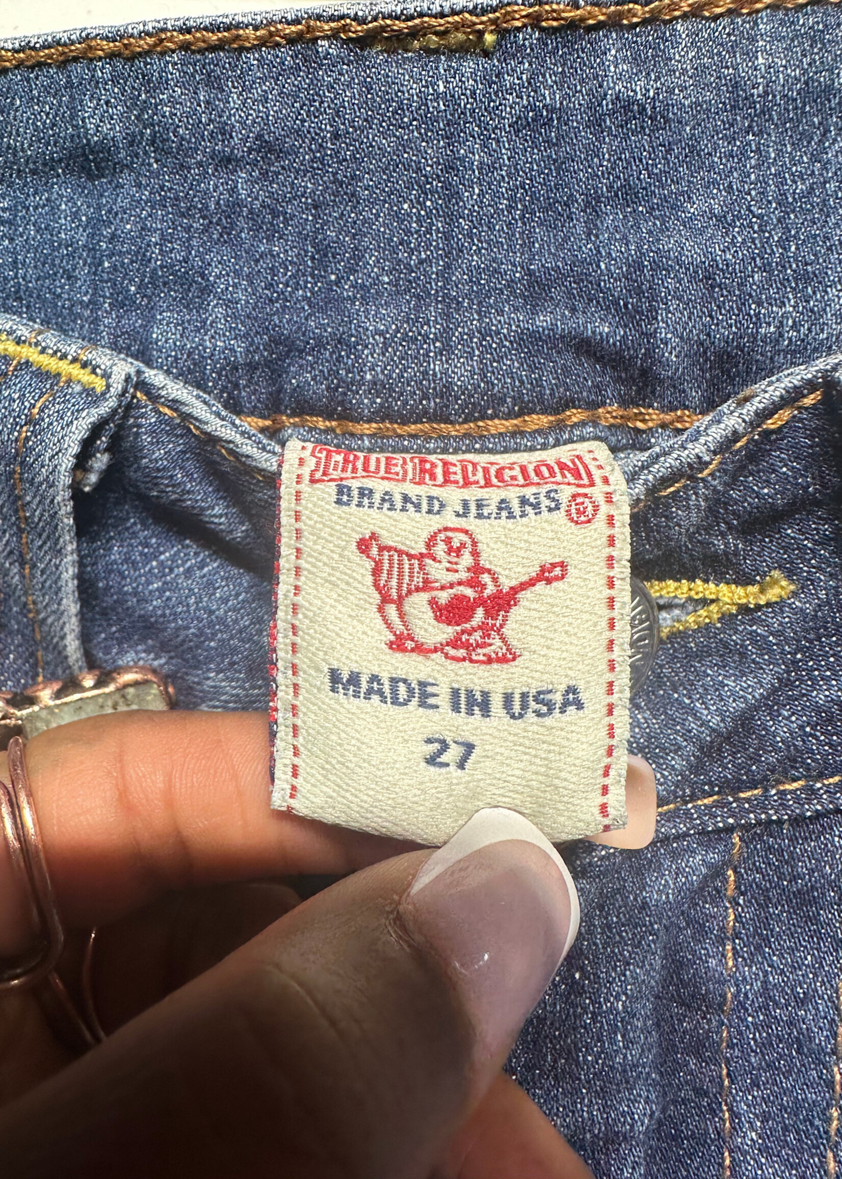 True Religion Light Wash Hi Rise Boot Jeans 27