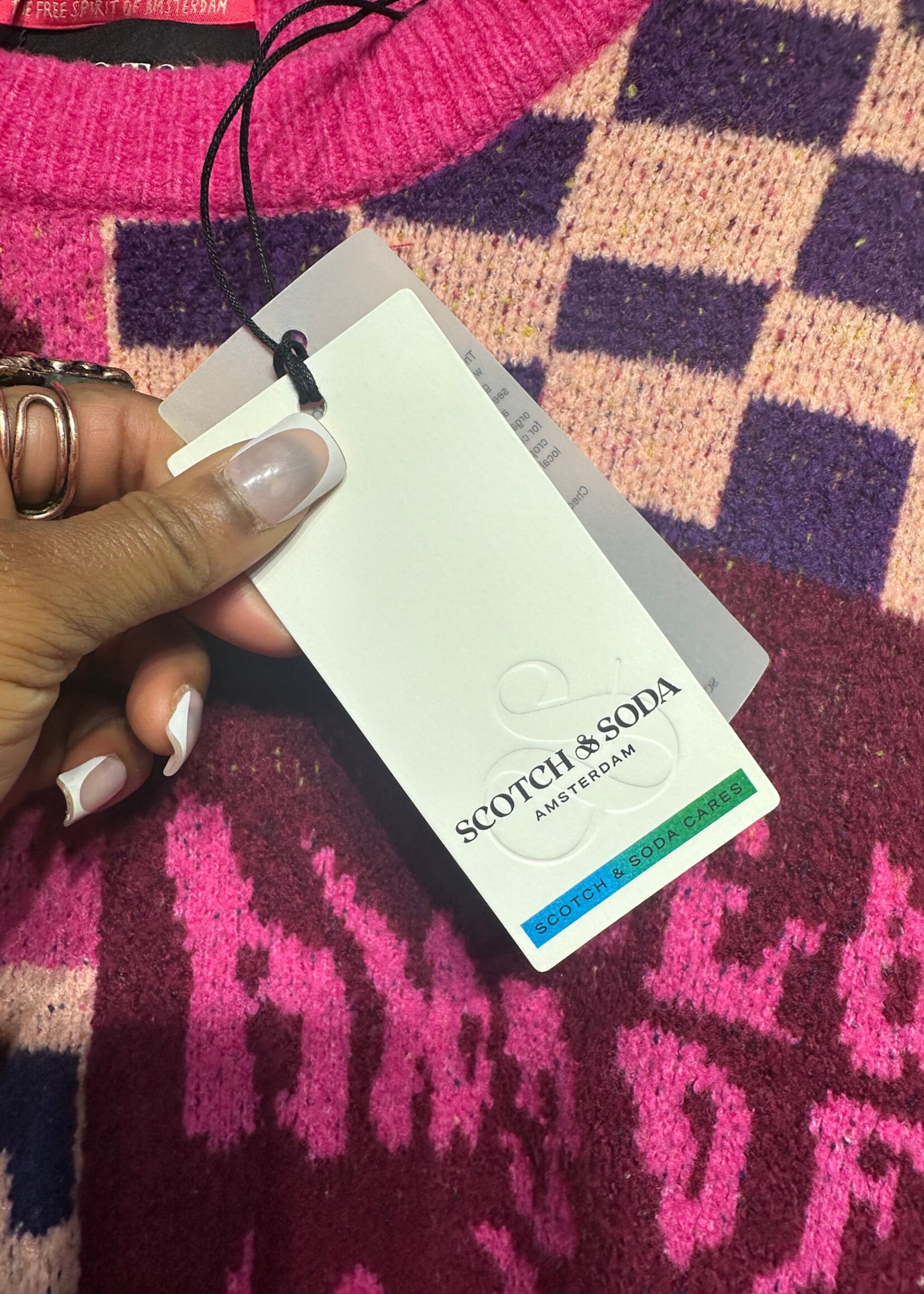 NWT Scotch & Soda Pink Printed Sweater M