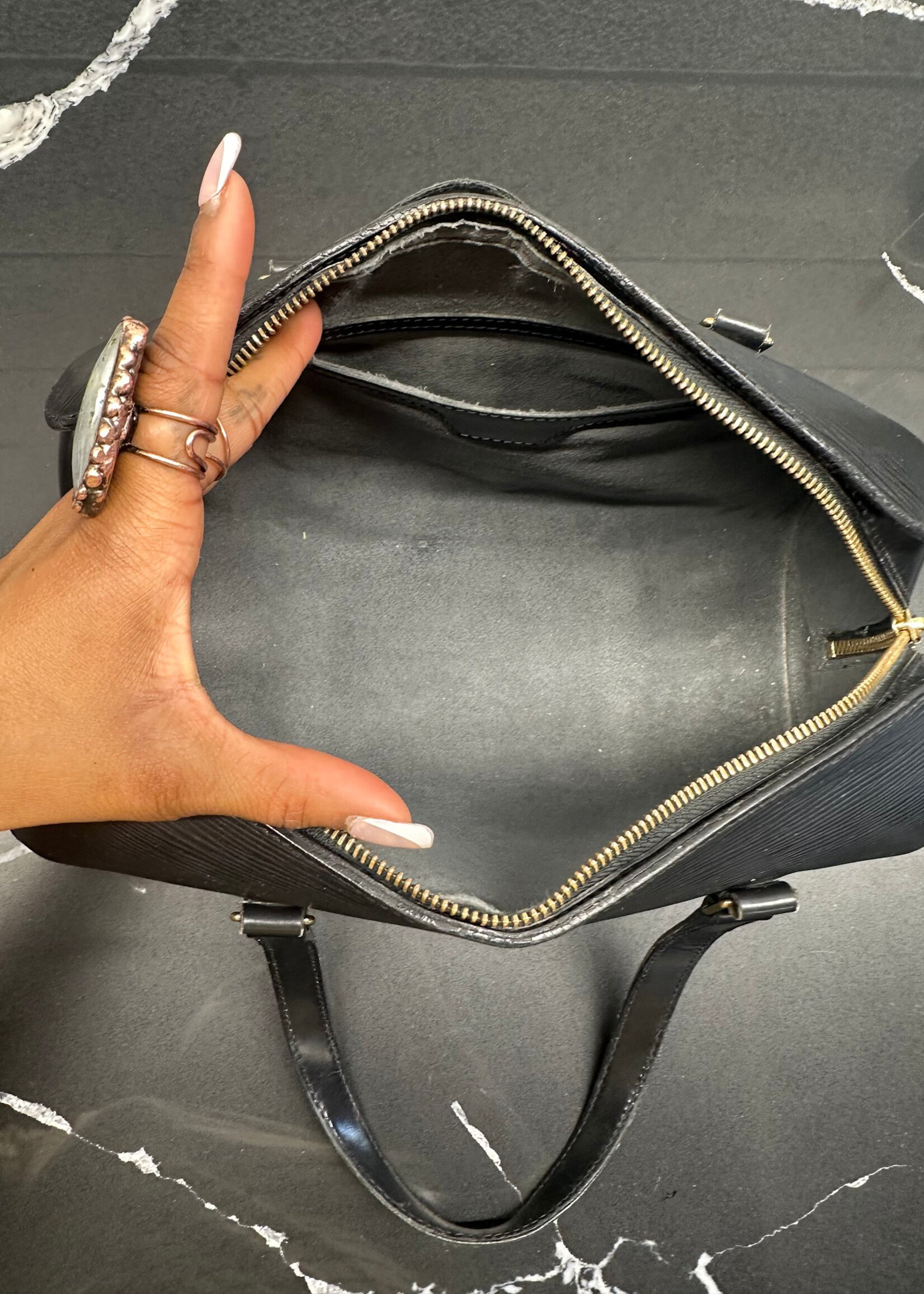 Louis Vuitton Black Epi Papillion