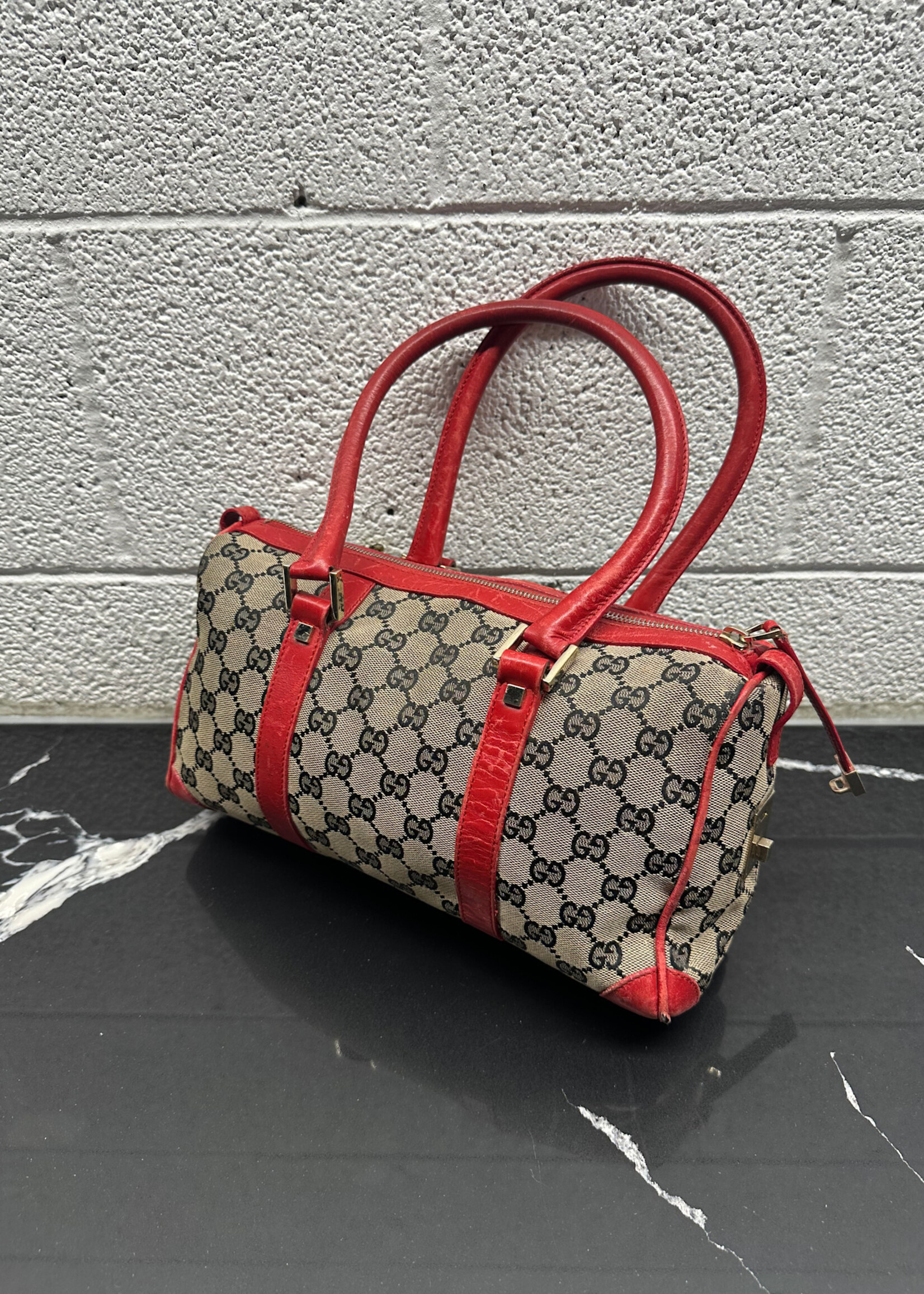 Gucci Red Trim Monogram Bag