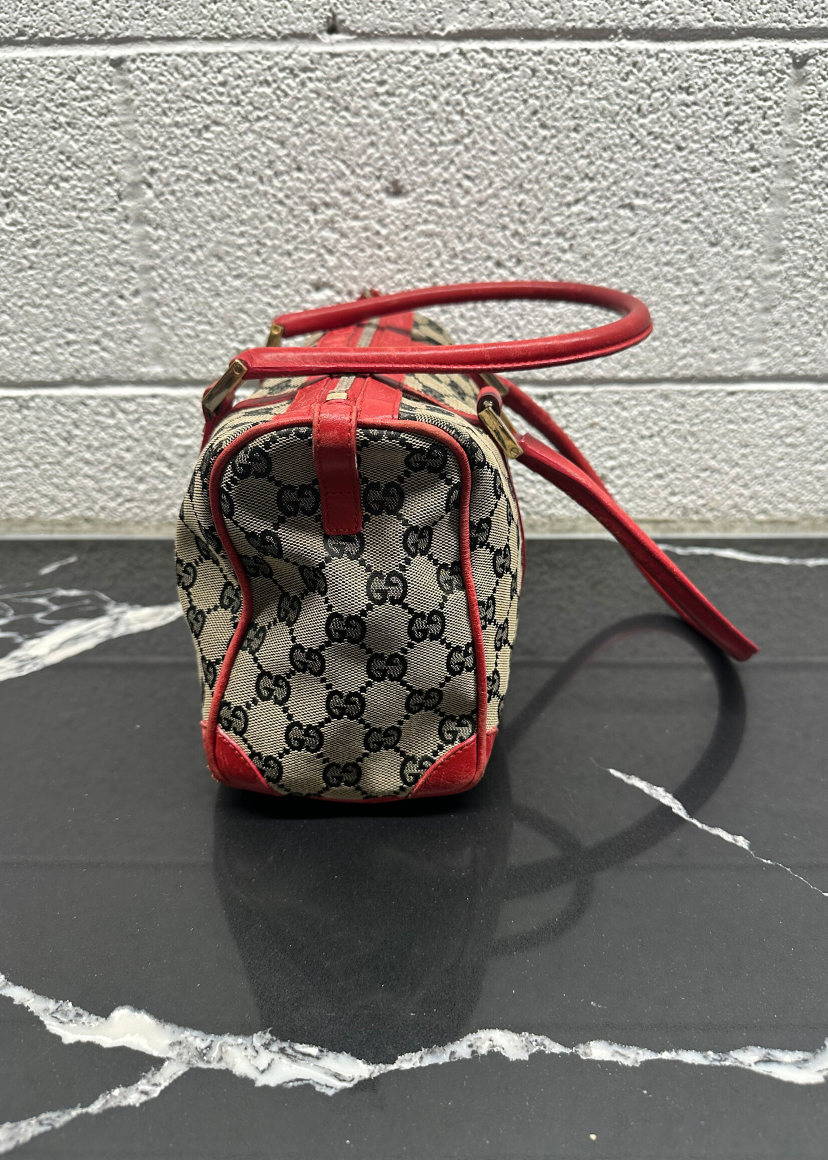 Gucci Red Trim Monogram Bag