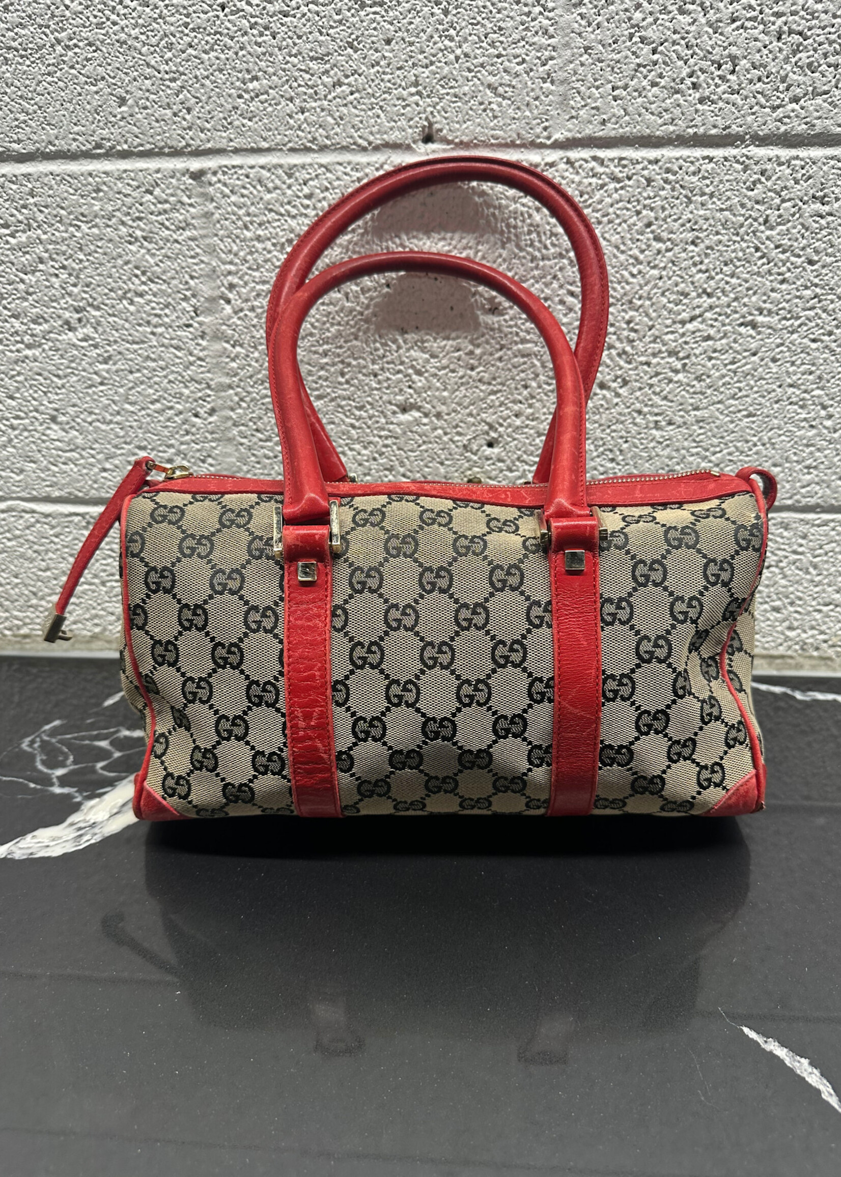 Gucci Red Trim Monogram Bag