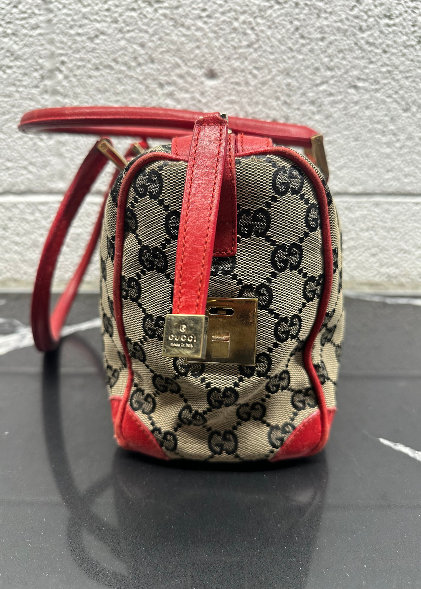 Gucci Red Trim Monogram Bag