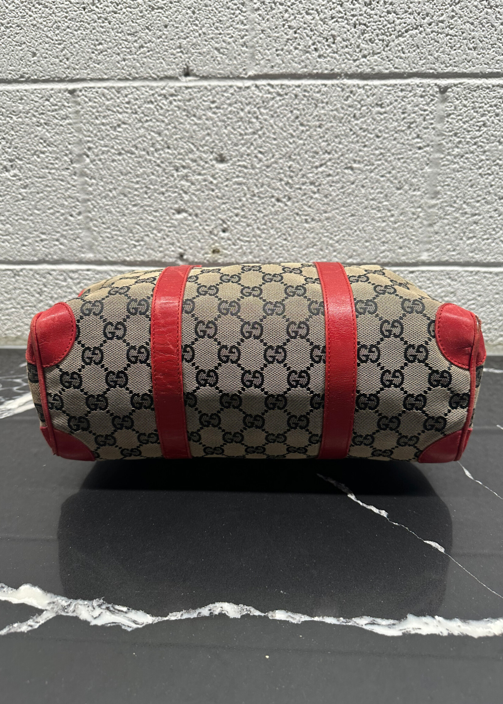 Gucci Red Trim Monogram Bag