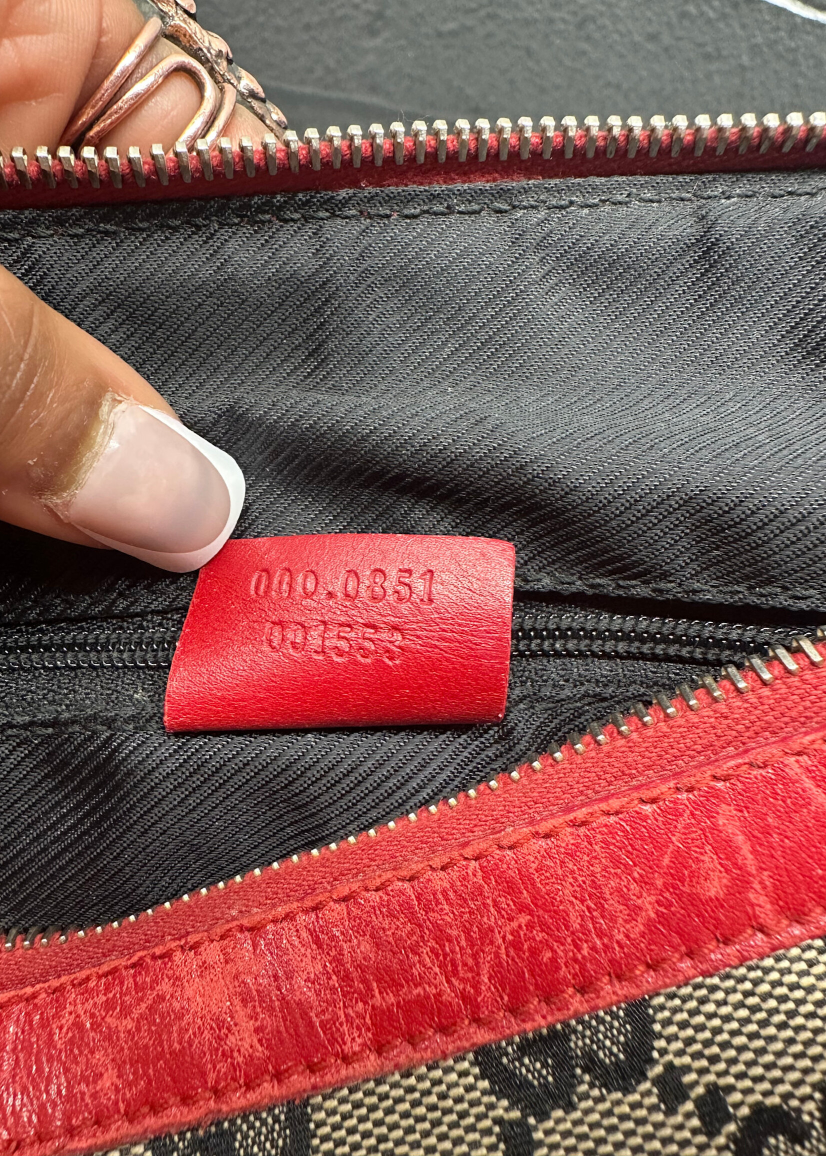 Gucci Red Trim Monogram Bag