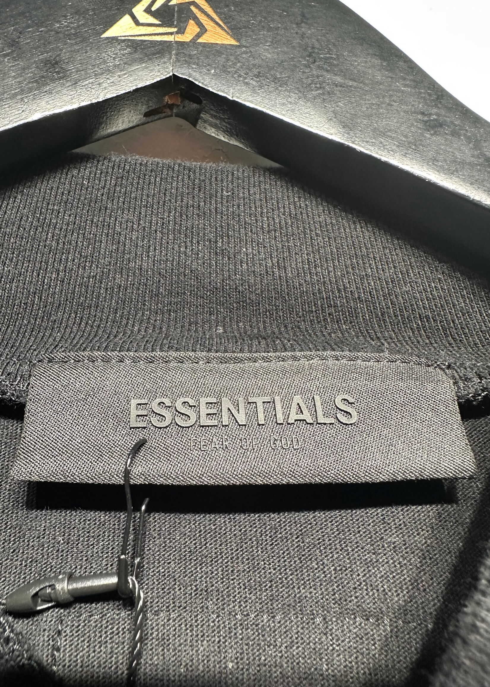 Essentials FOG Black on Black Logo Tee L/XL