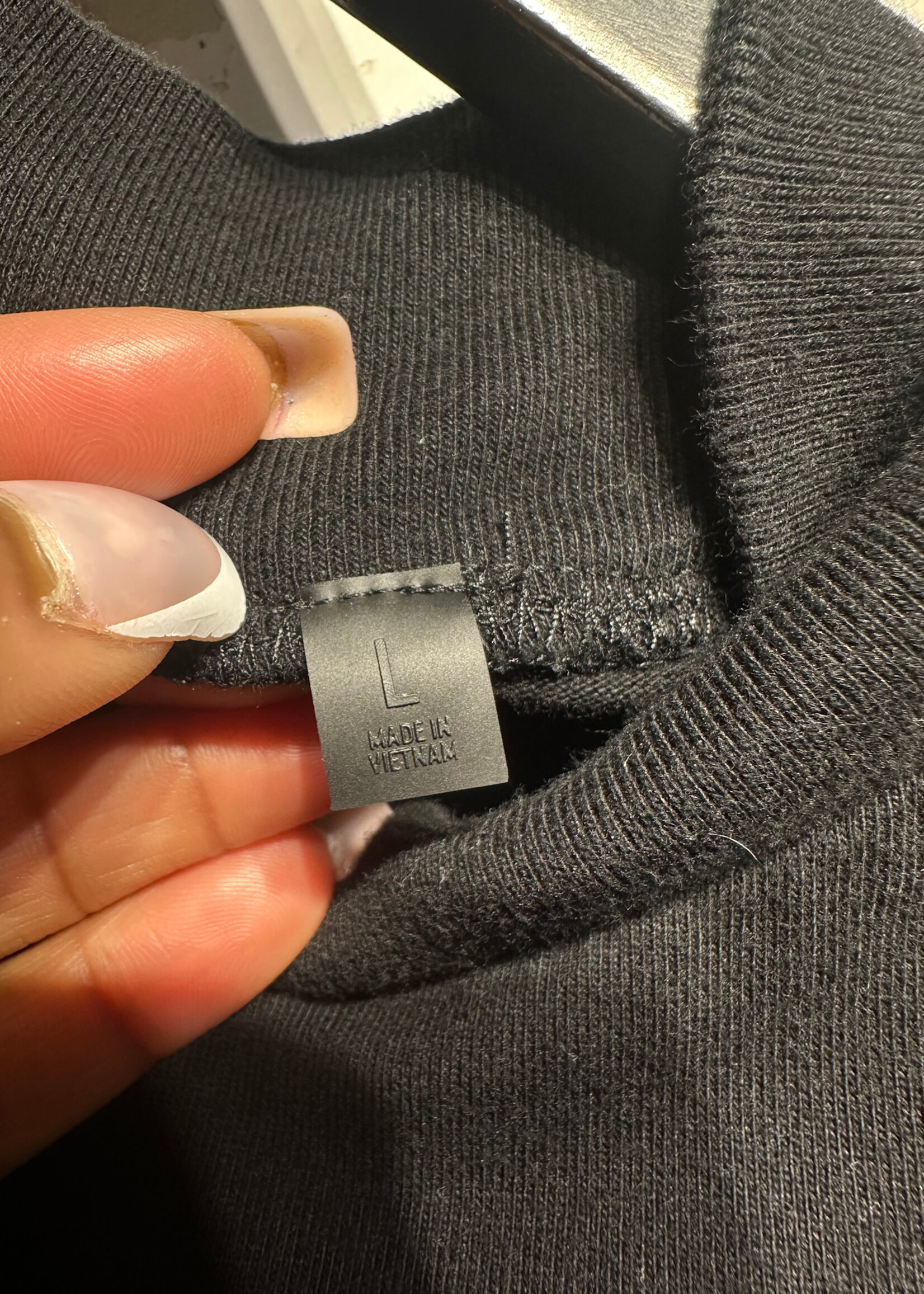 Essentials FOG Black on Black Logo Tee L/XL