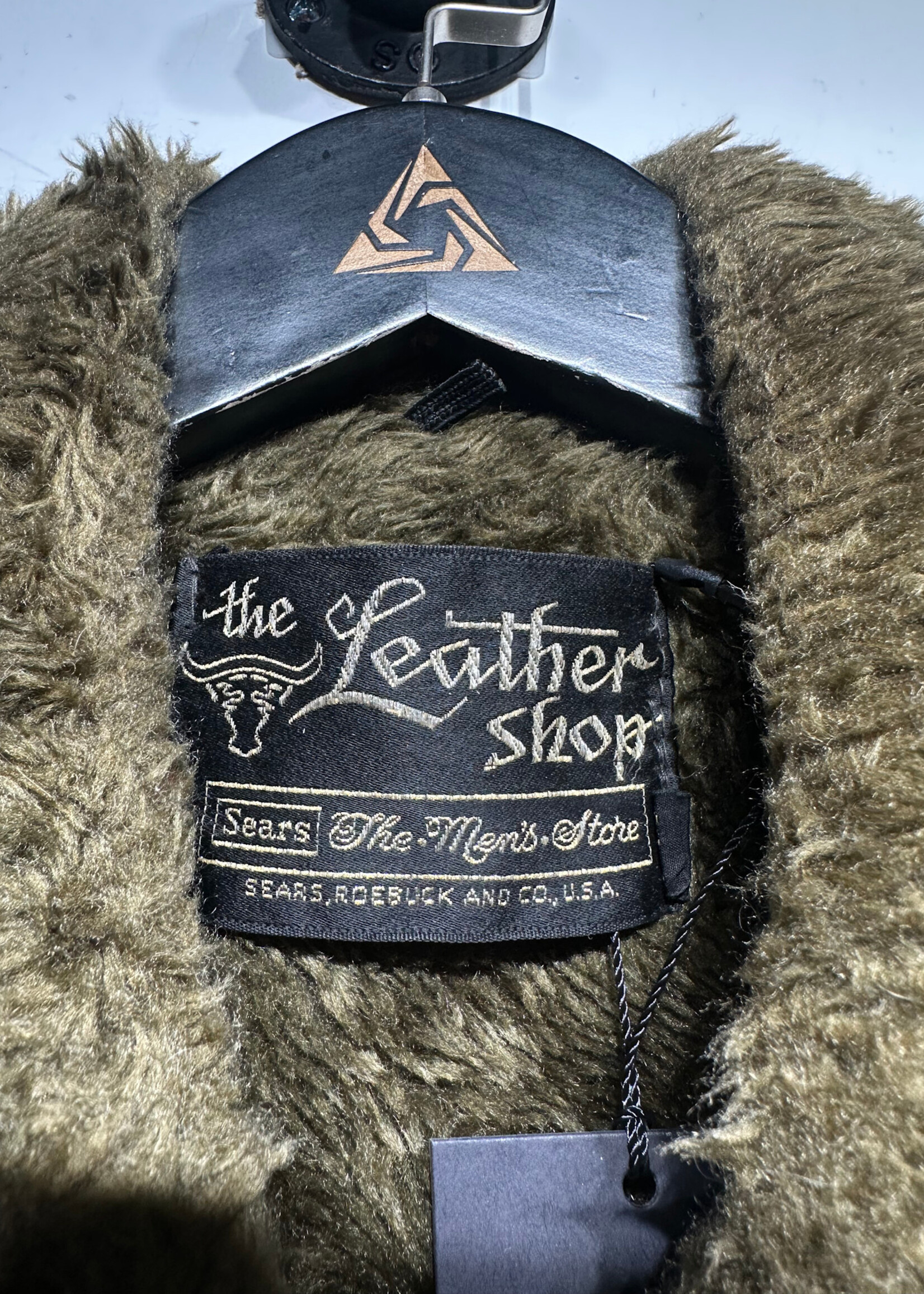 The Leather Shop Brown Cord Leather Fur Jacket XL