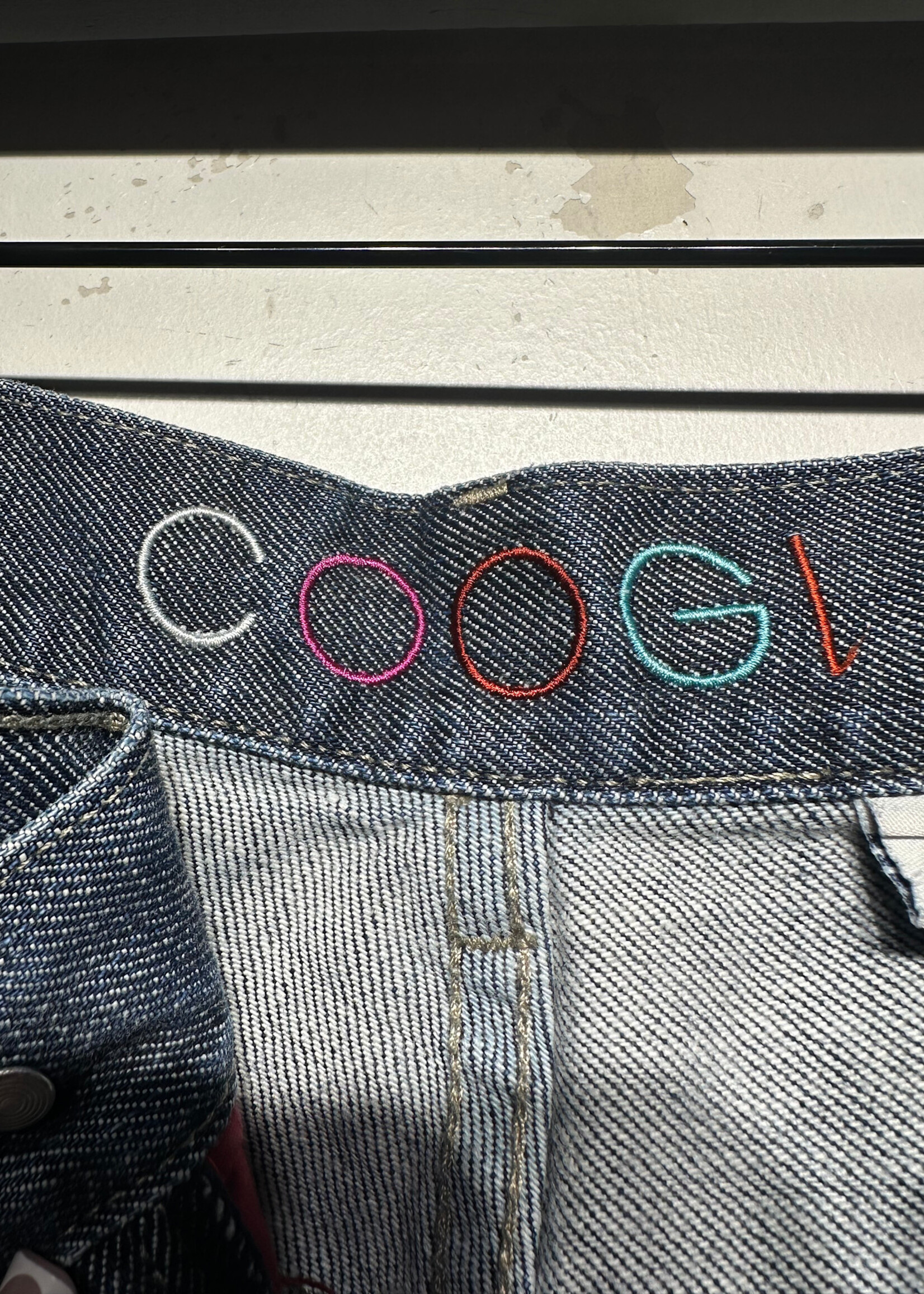 Coogi Midwash Multicolor Fuzzy Logo Jeans 36